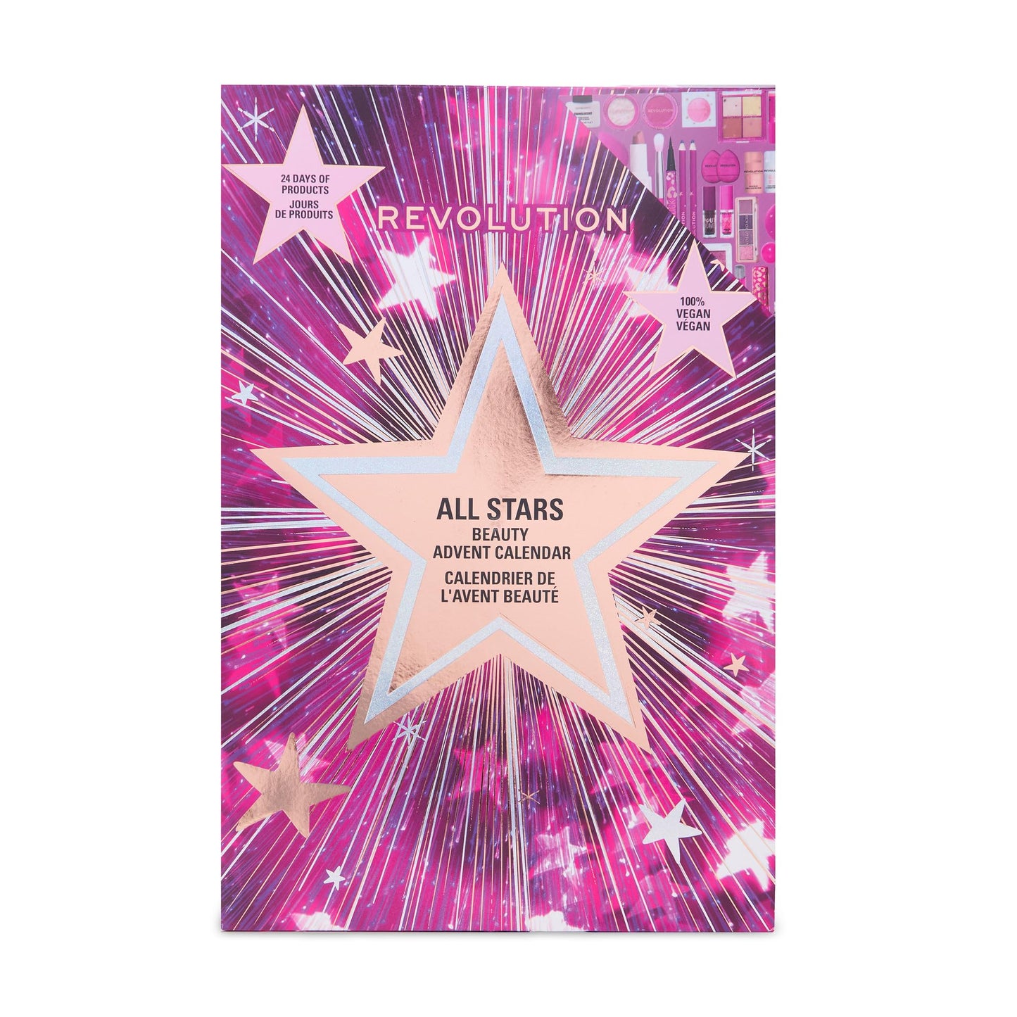 Revolution Makeup Advent Calendar 2025, 24-Piece Beauty Gift Set for Lips, Eyes, & Face, Features Essential Cosmetics & Tools, Vegan & Cruelty-Free - Medaid International