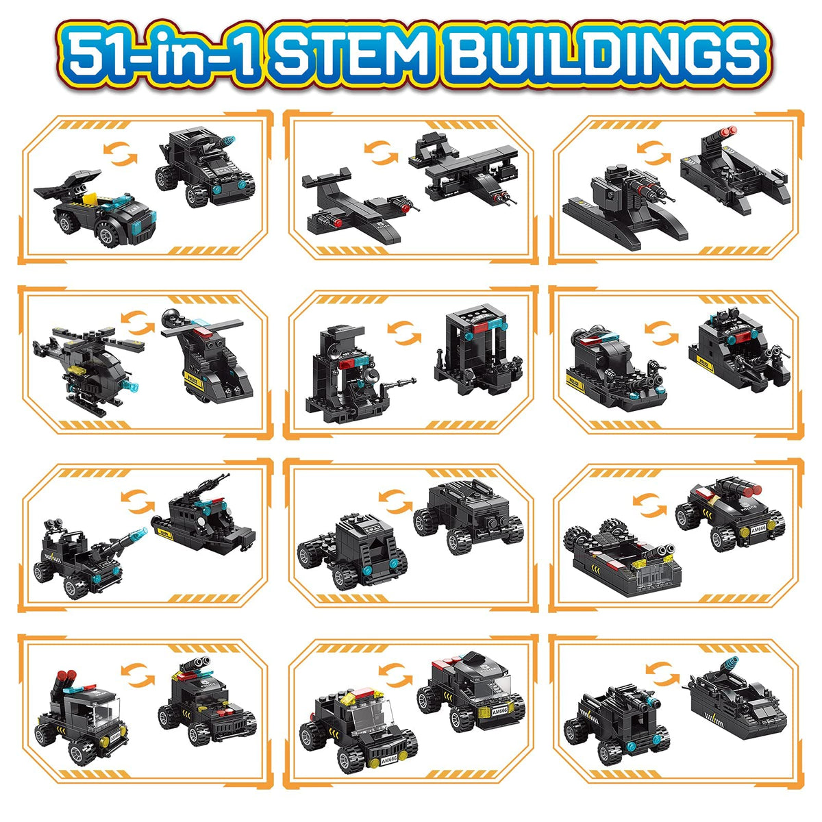 KASTWAVE 51-in-1 Robot Building Kit - STEM Engineering Projects for Boys 8-12