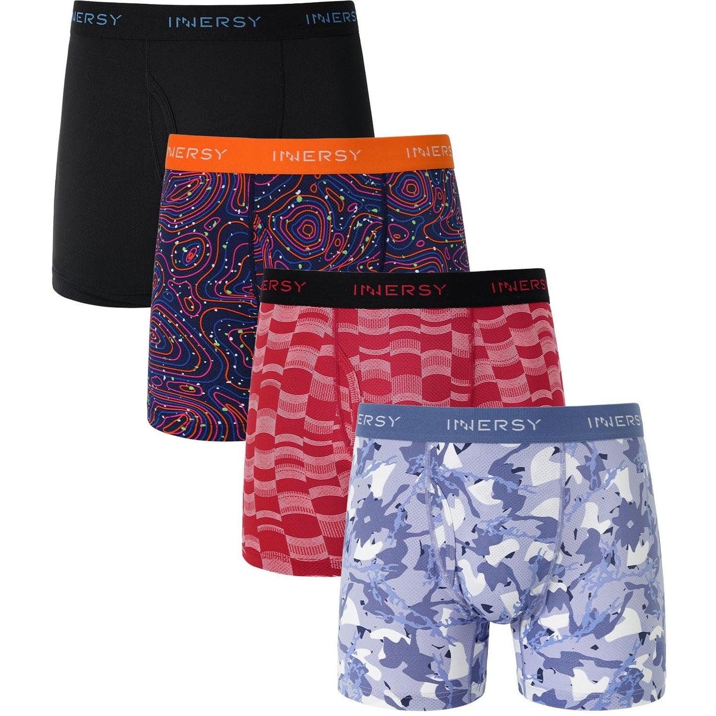 INNERSY Men's Breathable Mesh Boxer Briefs Cooling Moisture Wicking Underwear 4-Pack(Camouflage Maze,Large) - Medaid International