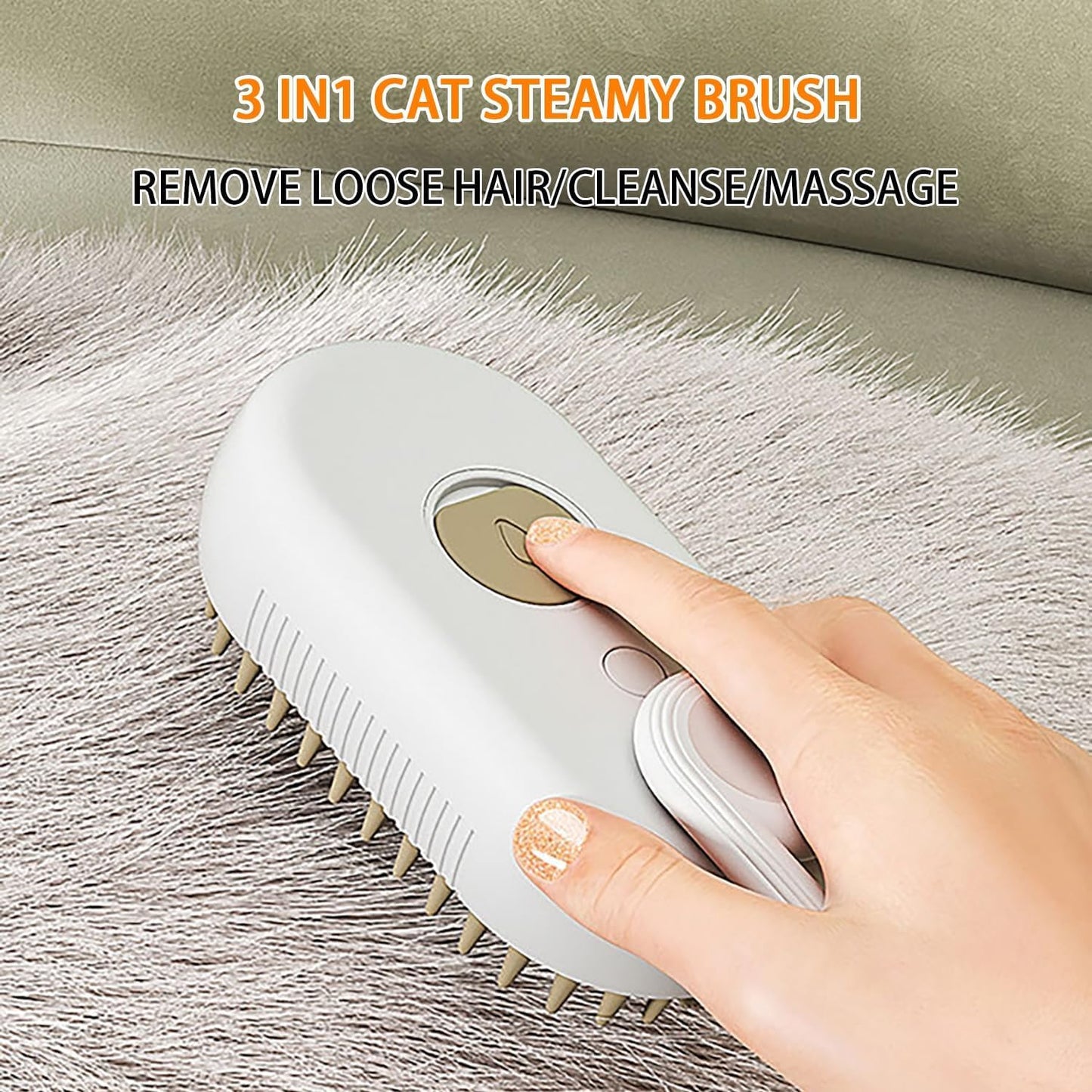 Rjdj - 3-in-1 Spritz Defur Comb for Cats & Dogs, Adjustable Water Brush