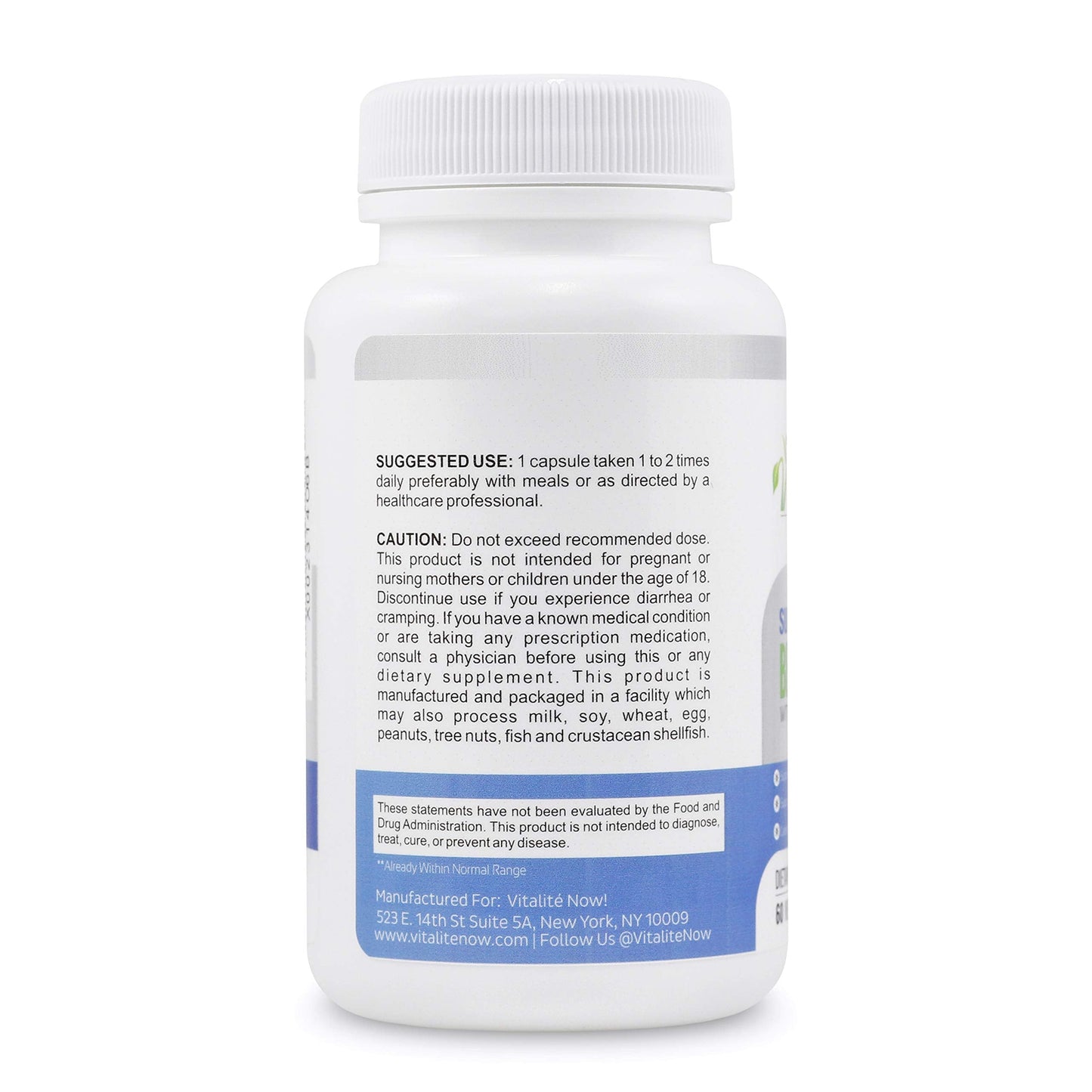 Vitalité Now! High Strength Berberine 500mg + Bitter Melon & Banaba - Immune System Health - Cardiovascular & Gastrointestinal Support - 60 Vegetarian Capsules - Medaid International