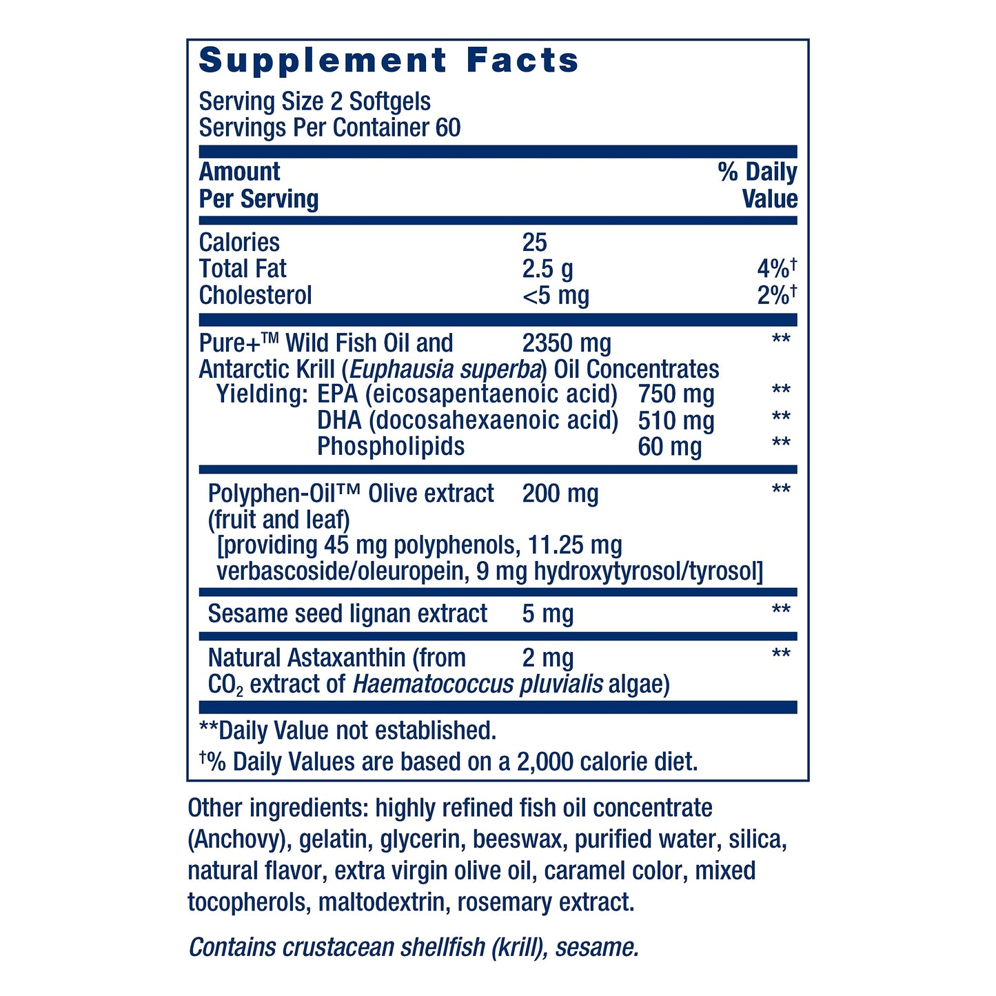 Life Extension Super Omega-3 Plus EPA/DHA Fish Oil, Sesame Lignans, Olive Extract, Krill & Astaxanthin - Heart, Brain & Joint Health Support - Gluten-Free, Non-GMO - 120 Softgels - Medaid International