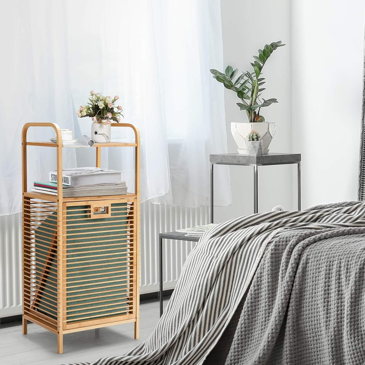 Costway Tilt Out Bamboo Shelf