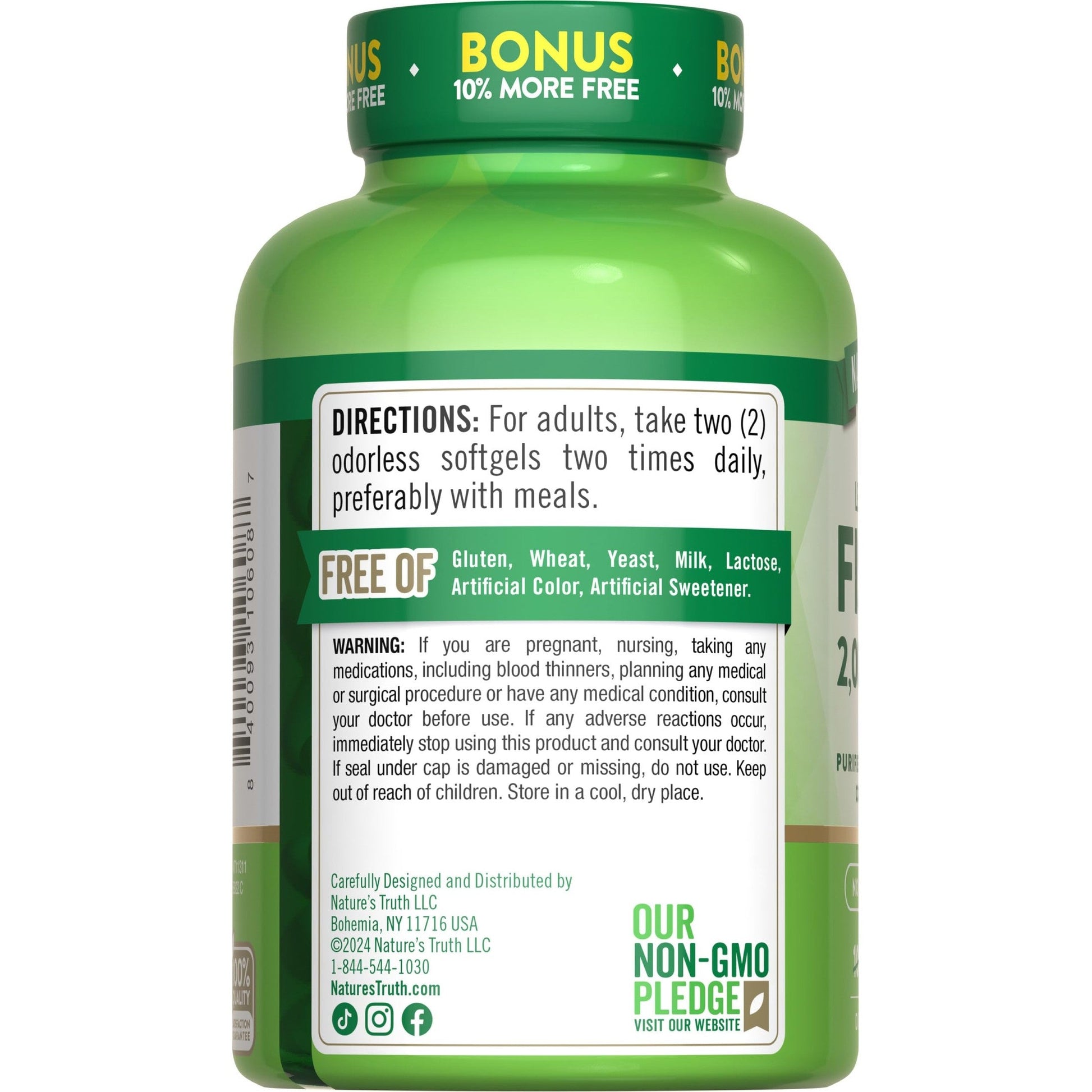 Nature's Truth Fish Oil 2000mg | 110 Softgels | Omega-3 | Lemon Flavor | Non-GMO & Gluten Free Supplement - Medaid International