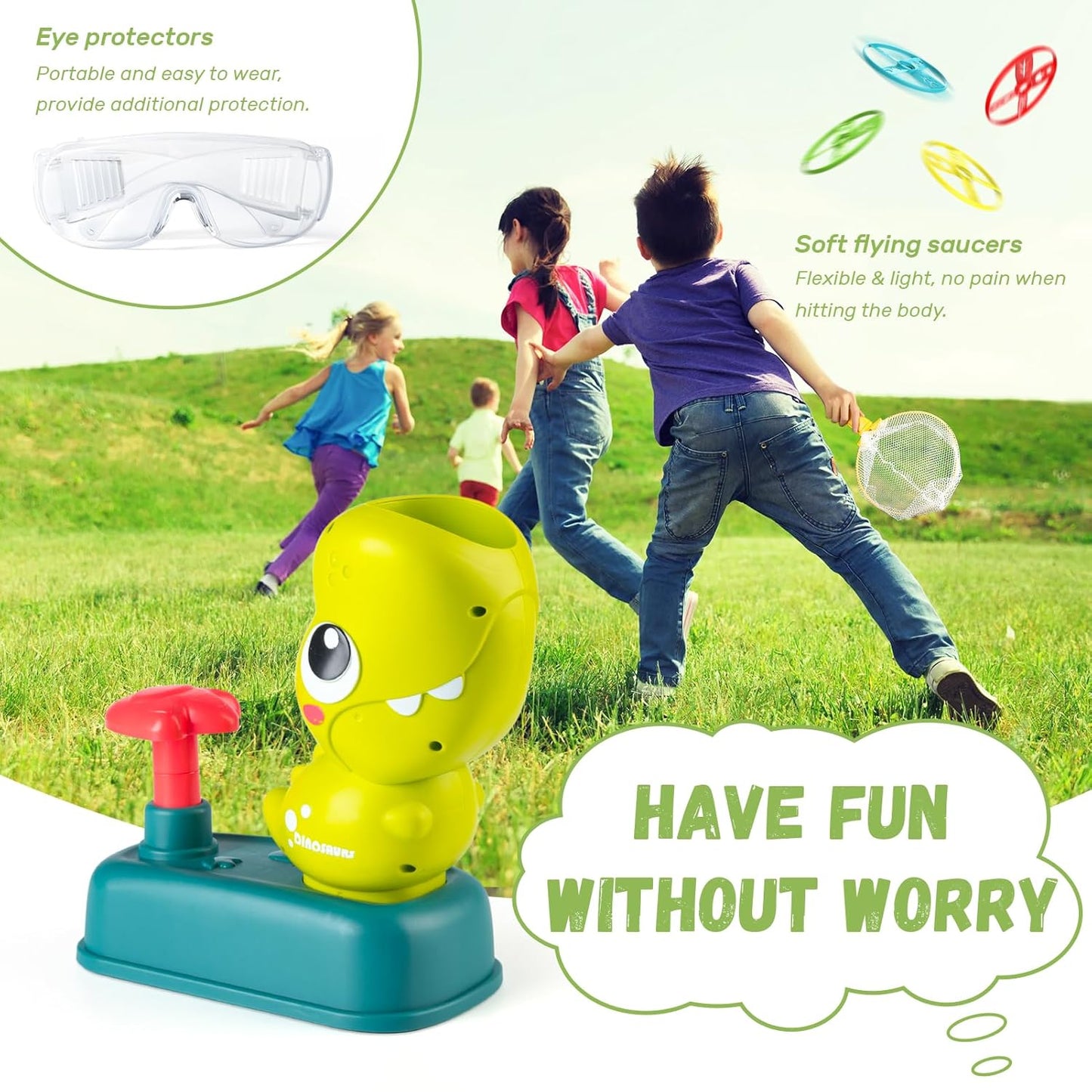 Dinosaur Flying Disc Launcher Toy