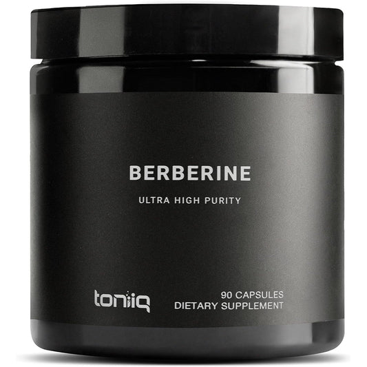 Toniiq Ultra High Strength Berberine HCl from The Himalayas - 97% Highly Purified and Bioavailable - Wild Harvested - 82:1 Concentrated Formula Berberine 500mg - 90 Veggie Capsules - Medaid International