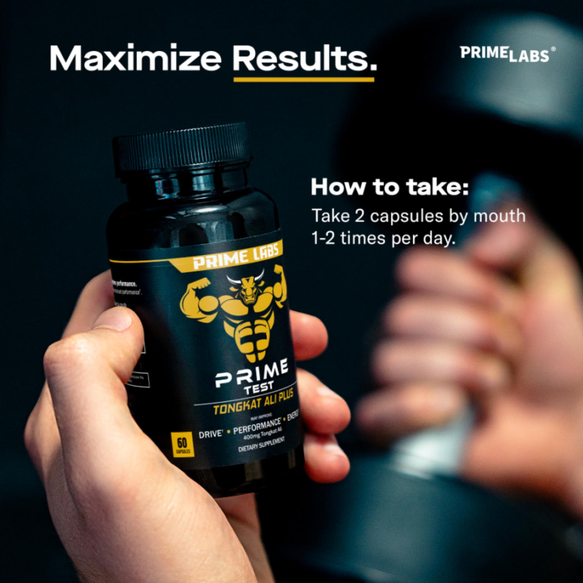 Prime Labs Tongkat Ali for Men - Plus Organic Black Maca Root and Tribulus Terrestris - Performance, Vitality, Energy - 60 Count - Medaid International
