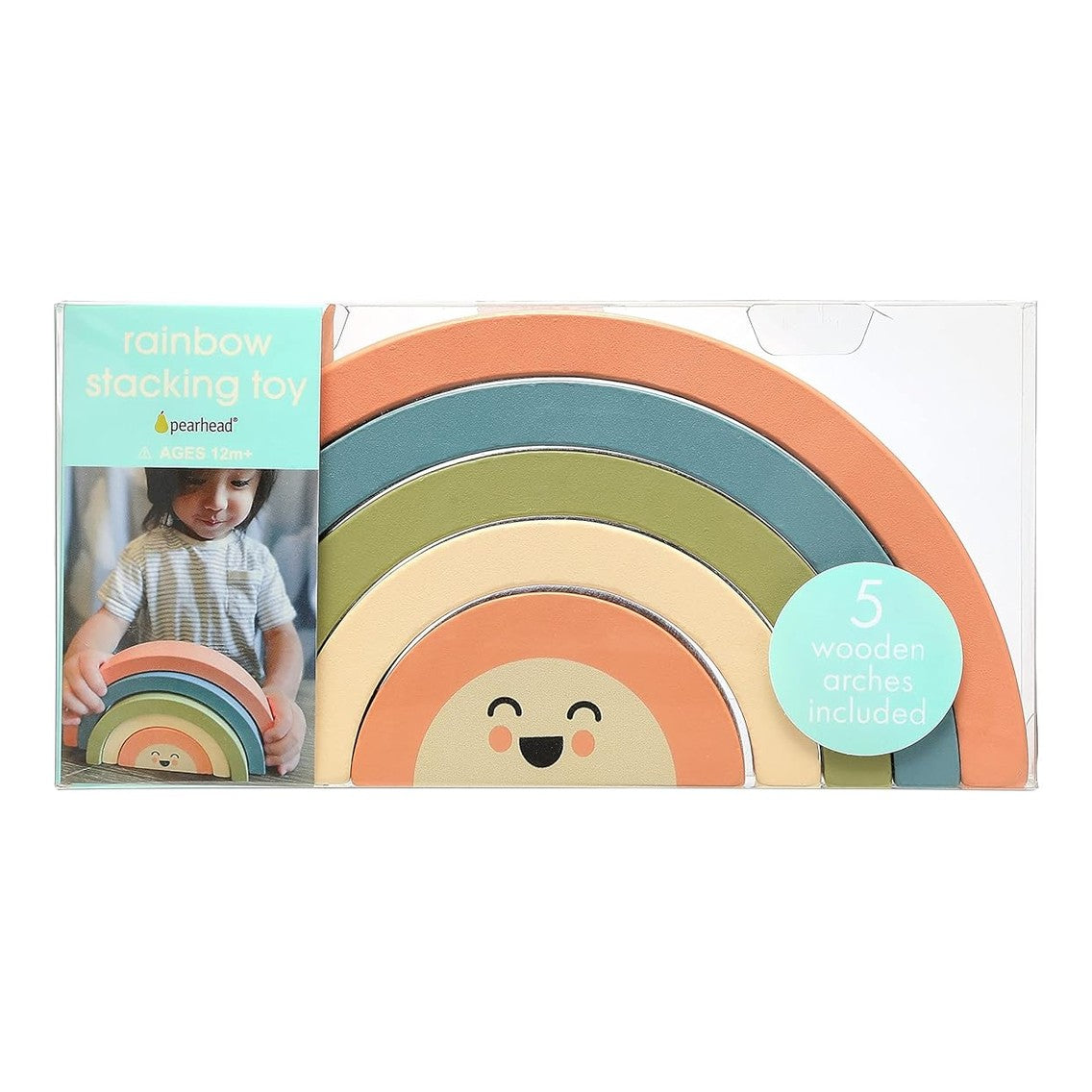 Pearhead - Wooden Stacking Toy Rainbow