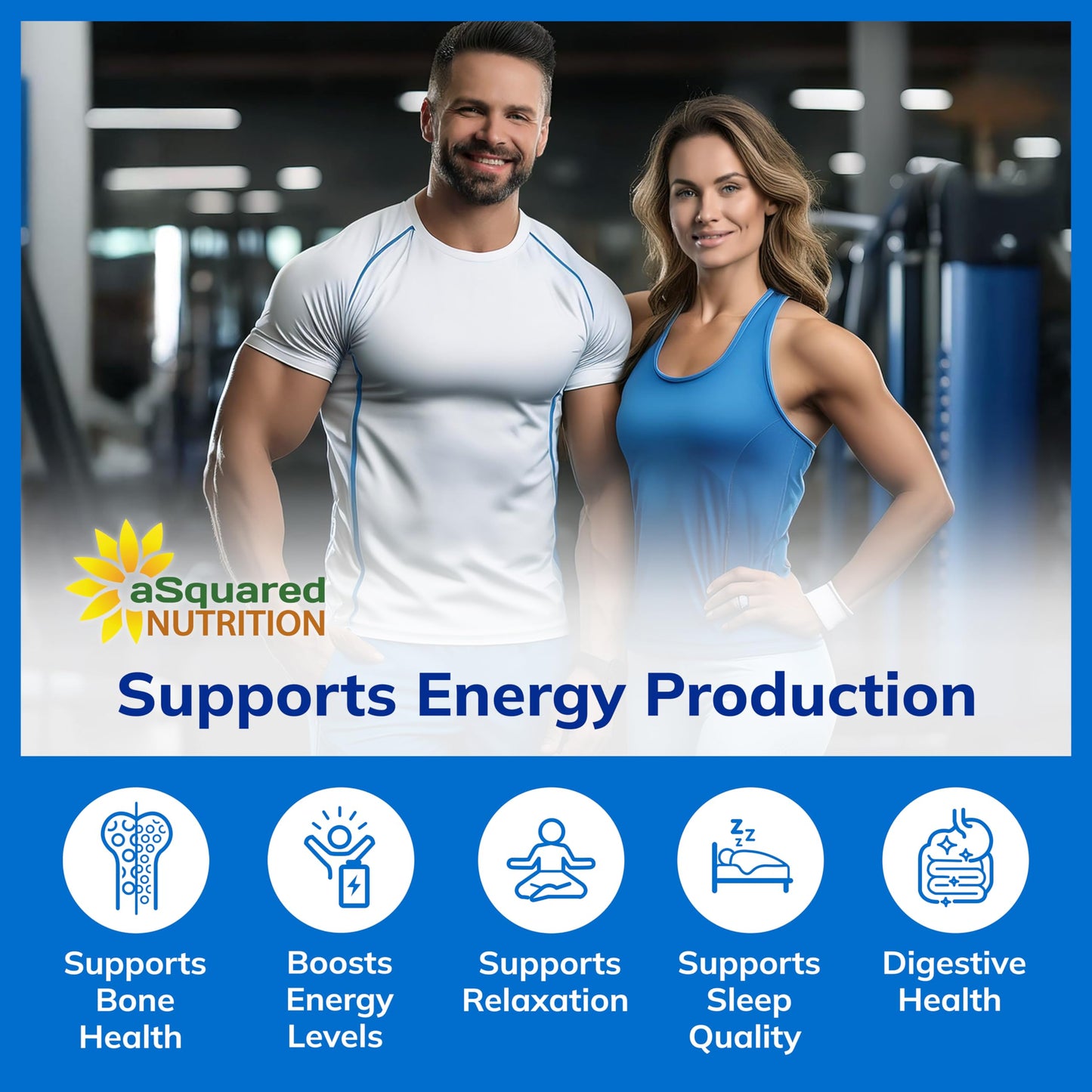 aSquared Nutrition Magnesium Glycinate 400mg - 180 Tablets - Max Strength Magnesium Bisglycinate Supplement -Maximum Bioavailability & Absorption-Non-GMO -Not Buffered-Supports Muscles, Bones & Heart - Medaid International