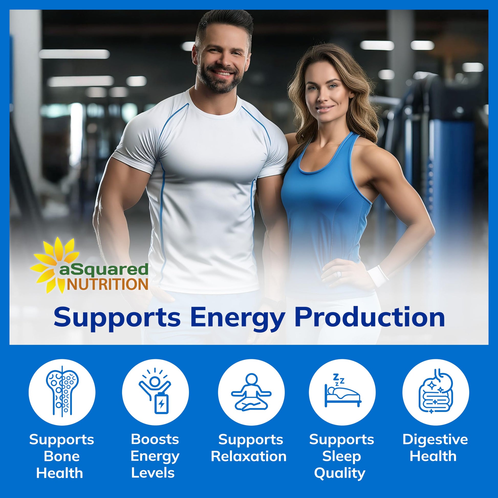 aSquared Nutrition Magnesium Glycinate 400mg - 180 Tablets - Max Strength Magnesium Bisglycinate Supplement -Maximum Bioavailability & Absorption-Non-GMO -Not Buffered-Supports Muscles, Bones & Heart - Medaid International