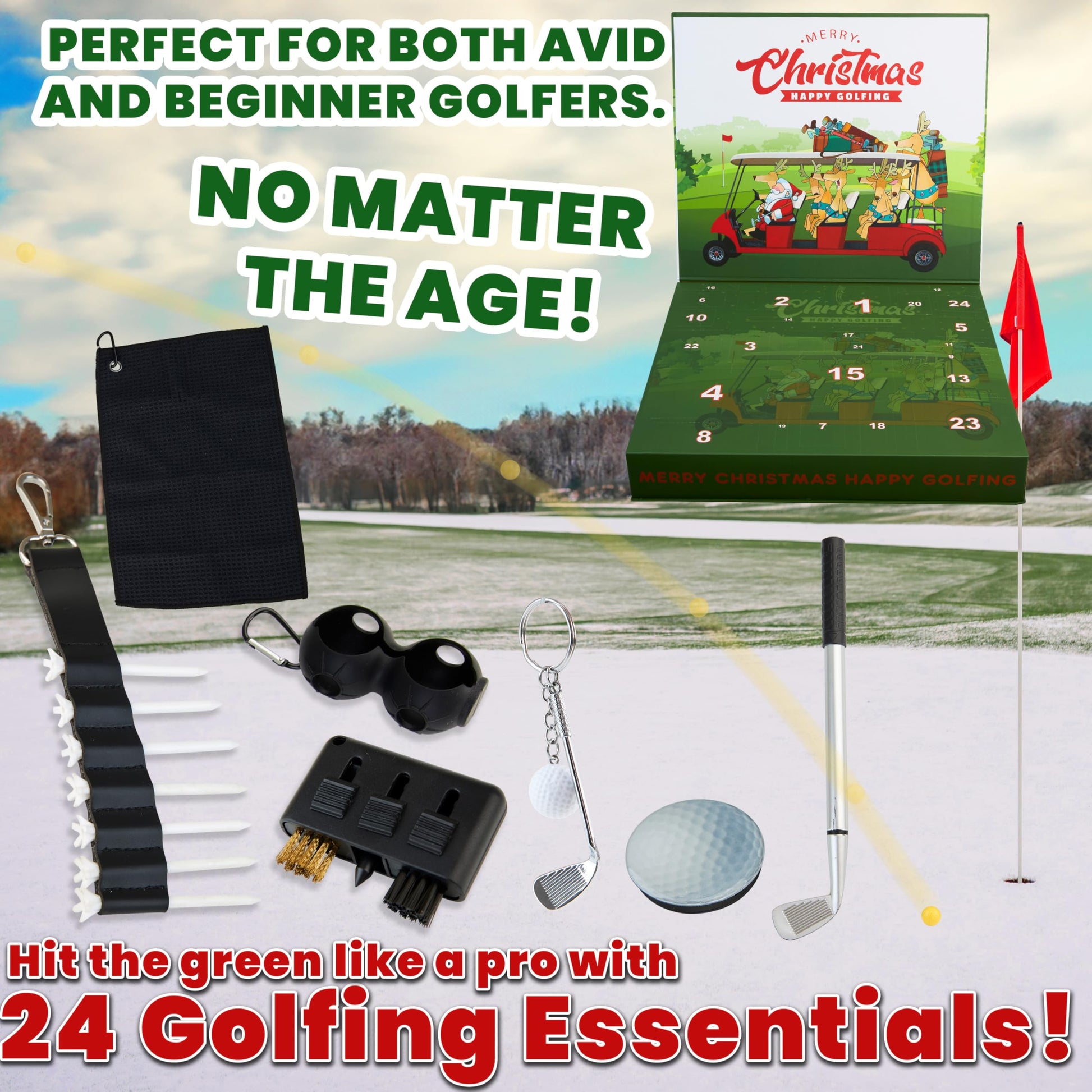 KreativeKraft Golf Advent Calendar 2025 for Men Adults Christmas Countdown Calendar 24 Mini Golf Surprises Socks Novelty Fun Gifts Dad Lovers - Medaid International