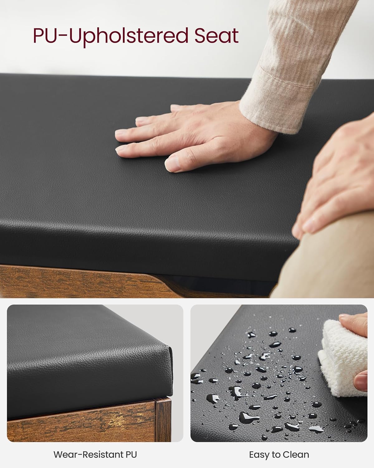 VASAGLE Shoe Bench with Cushion LHS30BX