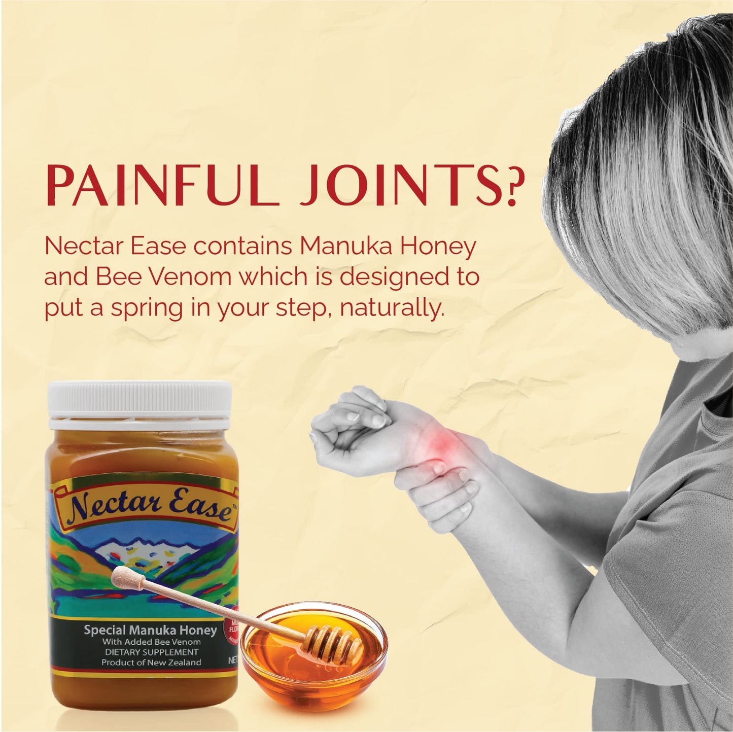 Nectar Ease - Manuka Honey with Bee Venom - by Nelson Honey New Zealand - 500g - Medaid International