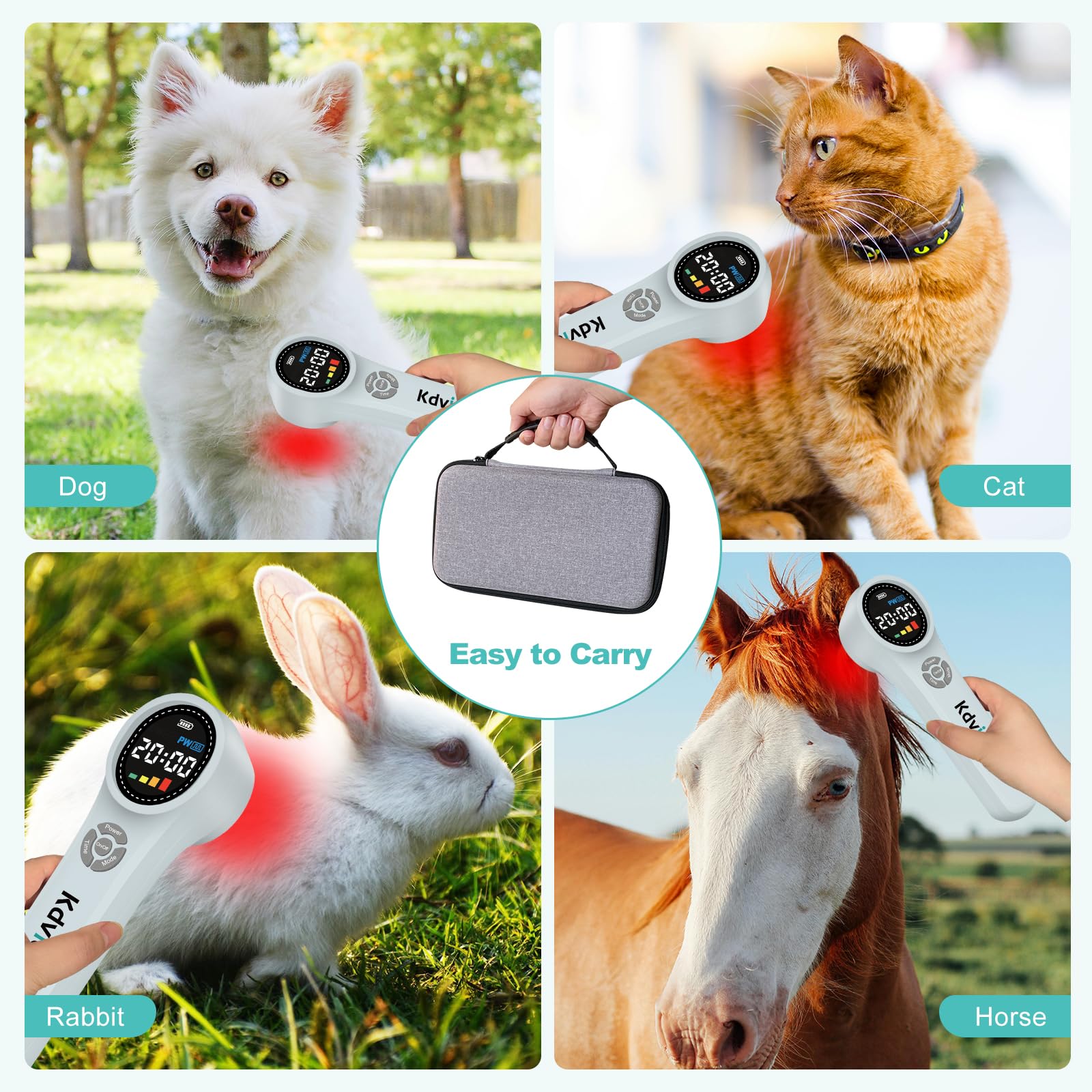 Kdvioo Cold Laser Therapy Device for Dogs,4x980nm+16x660nm+4x810nm Low Level Laser Therapy,Handheld Laser Therapy Device,Pet Laser Therapy for Dogs Cats Muscle & Joint Pain Relief,Reduce Inflammation - Medaid International