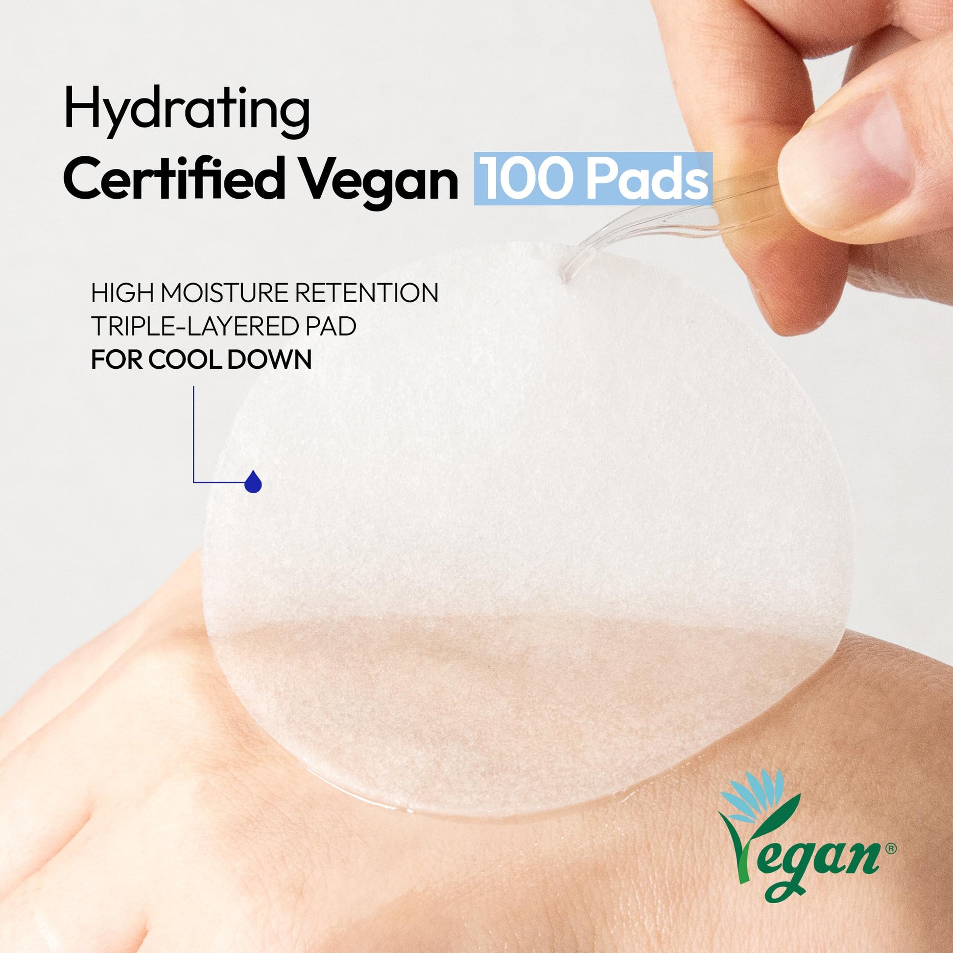 FreeGo Cool Glacier Water Daily Hydrating Pad (100 Pads), K-Beauty Facial Toner Pads for Puffy Dehydrated Skin, Instant Cooling Hydration - Medaid International