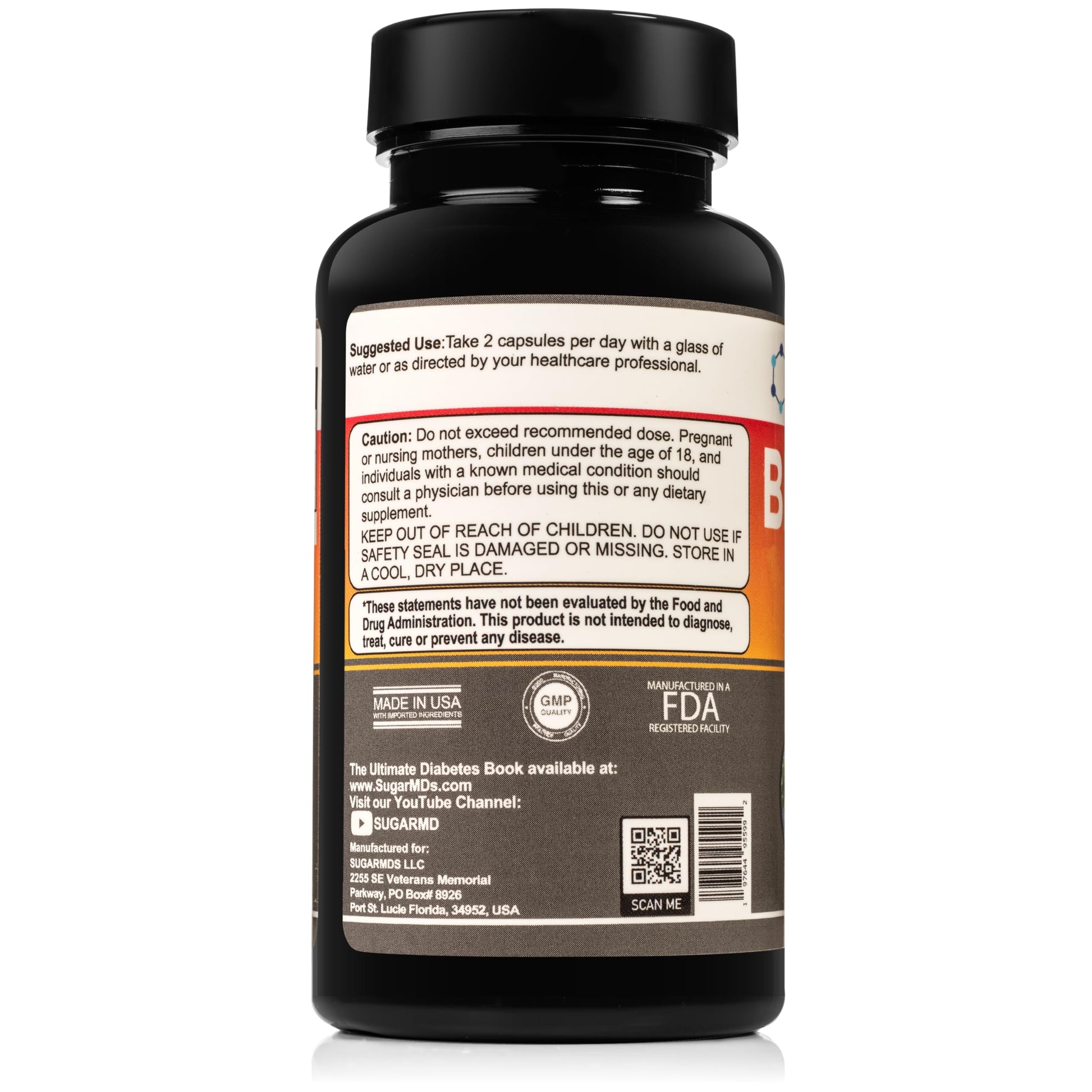 SugarMD Super Berberine Supplement – 250mg GlucoVantage Dihydroberberine with Ceylon Cinnamon - 5X More Absorbable Than Regular Berberine – 30 Capsules (30 Day Supply) - Medaid International