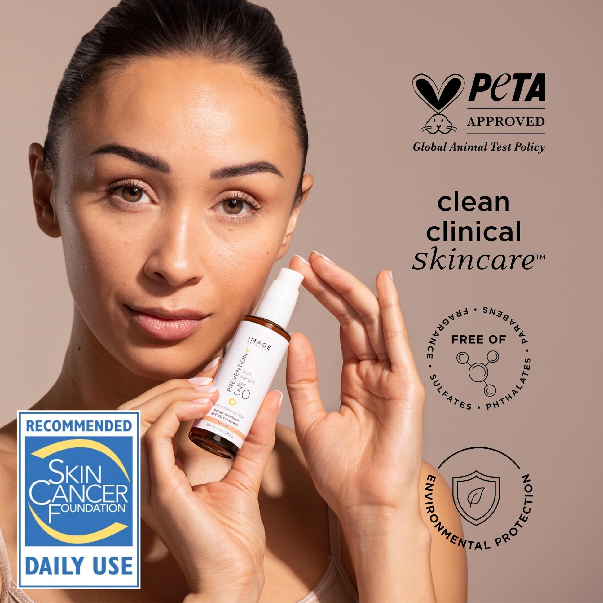 IMAGE Skincare, PREVENTION+ Sun Serum SPF 30 Mineral Sunscreen for Face, Non Comedogenic, Wear Under Makeup, Perfect Travel Size, Tinted 1.0 oz - Medaid International