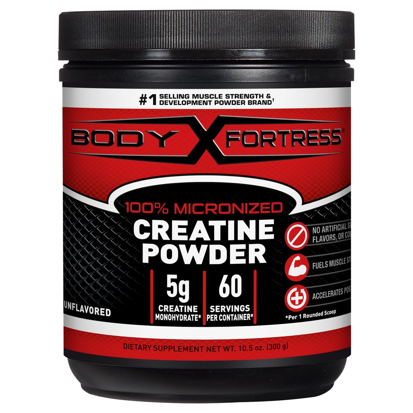 Body Fortress 100% Creatine Monohydrate Powder - Unflavored Micronized Creatine Supplement for Muscle Growth, Strength & Recovery, Pre Workout & Post Workout for Women and Men - 5g Per Scoop - Medaid International