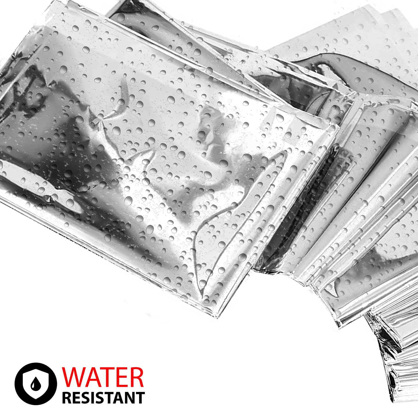 ASA TECHMED Emergency Blanket, Thermal Blankets Silver Foil Space Blanket. Designed for Outdoors, Camping, Survival, First Aid Preparedness Supplies, 5 Pcs