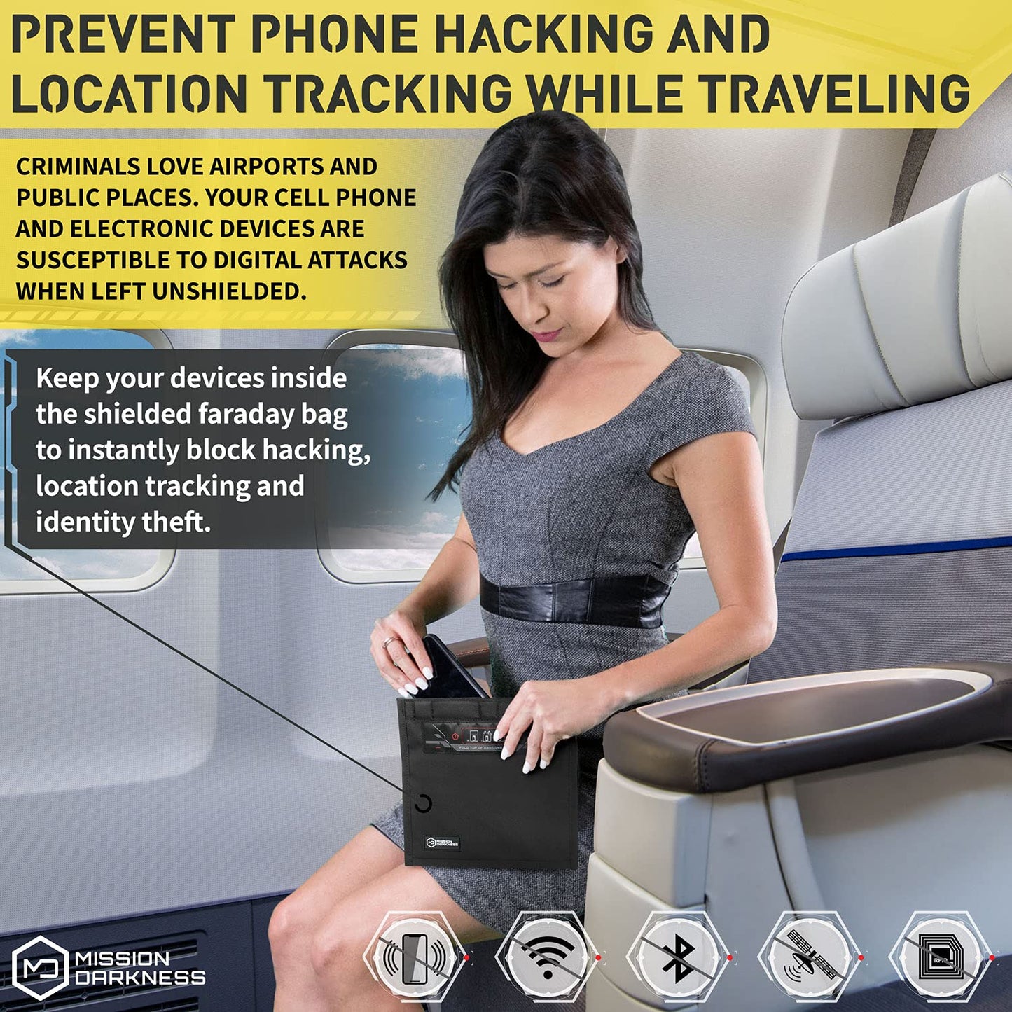 Mission Darkness NeoLok Non-window Faraday Bag for Phones (+ Secure Magnetic Closure) // Device Shielding for Law Enforcement & Military, Data Security, Anti-hacking & Anti-tracking Assurance - Medaid International