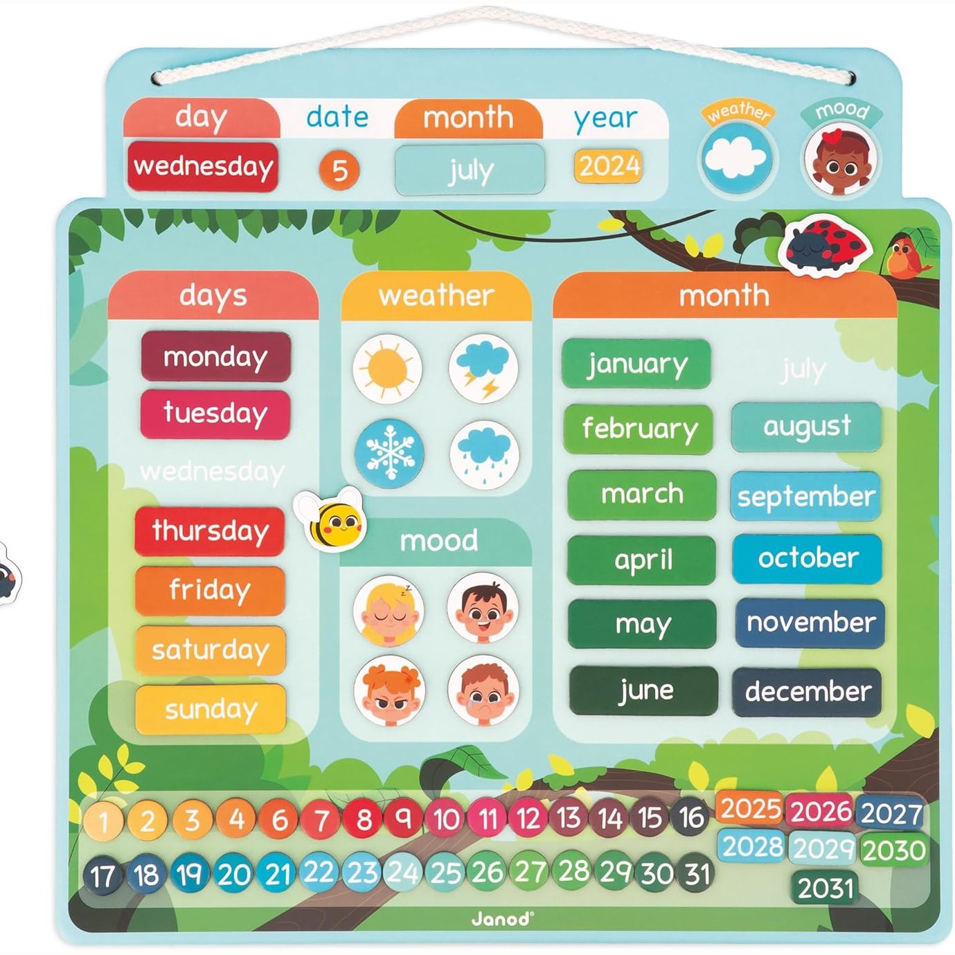 Janod - Magnetic Calendar - English