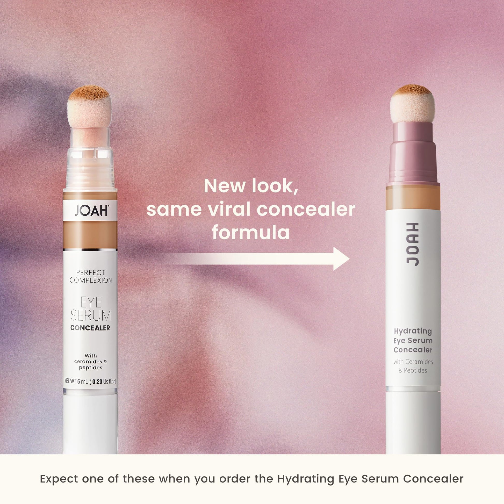 JOAH Perfect Complexion Under Eye Concealer and Hydrating Serum, Korean Makeup for Dark Circles and Puffiness, Peptide Serum with Medium Coverage, Cushion Tip Applicator - Medaid International