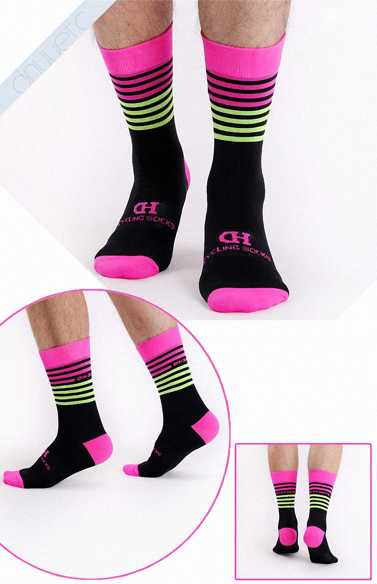 GuaziV Colorful Compression Cycling Socks for Men & Women - Perfect for Hiking, Running, Traveling, and Climbing L - Medaid International