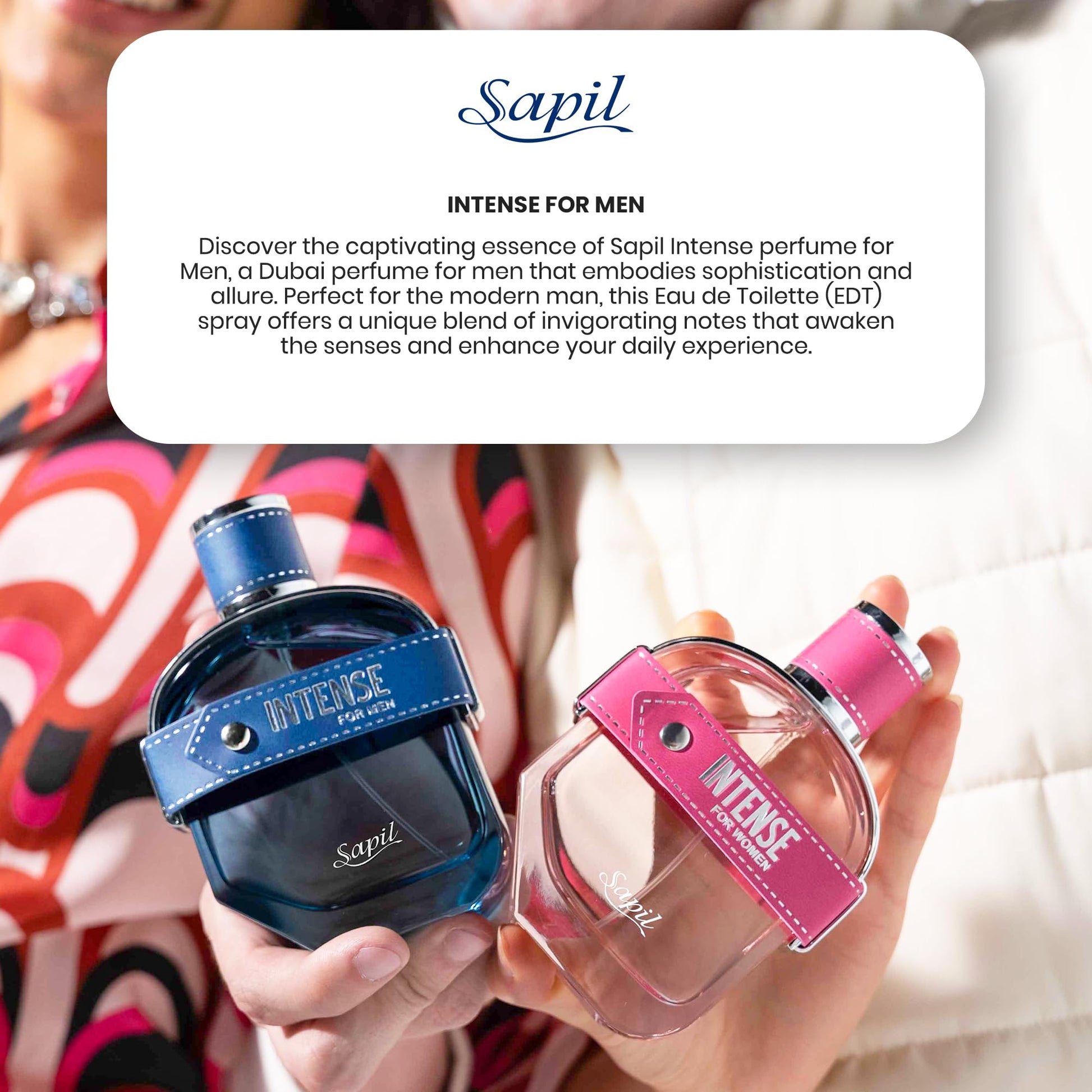 Sapil Intense Aromatic Spicy Men's Eau de Toilette with Lemon, Ginger & Vetiver – Long-Lasting, Bold & Masculine Fragrance for All Seasons & Occasions (100ml / 3.4oz) - Medaid International