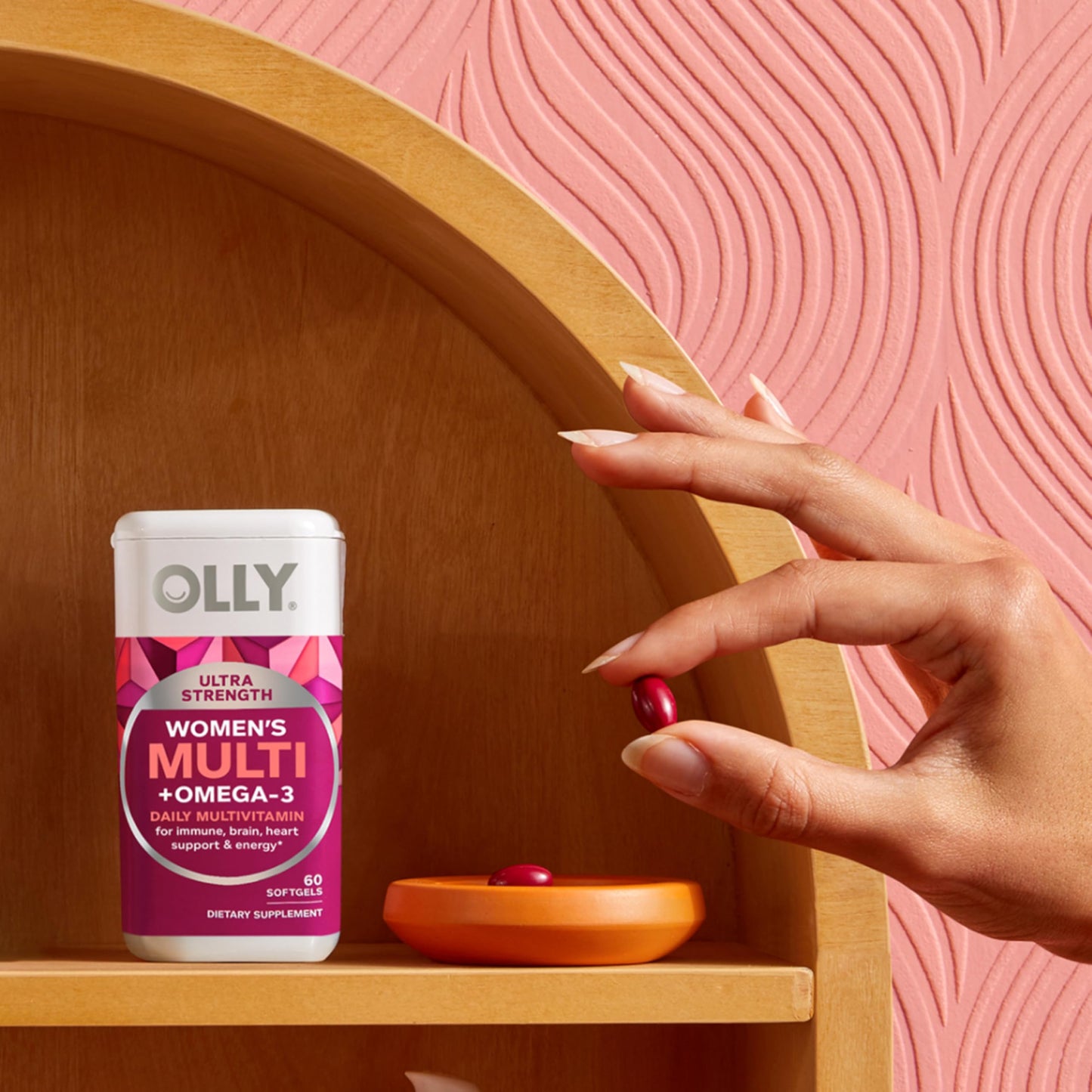 OLLY Ultra Women's Multi Softgels, Overall Health and Immune Support, Omega-3s, Iron, Vitamins A, D, C, E, B12, Daily Multivitamin, 30 Day Supply - 60 Count - Medaid International