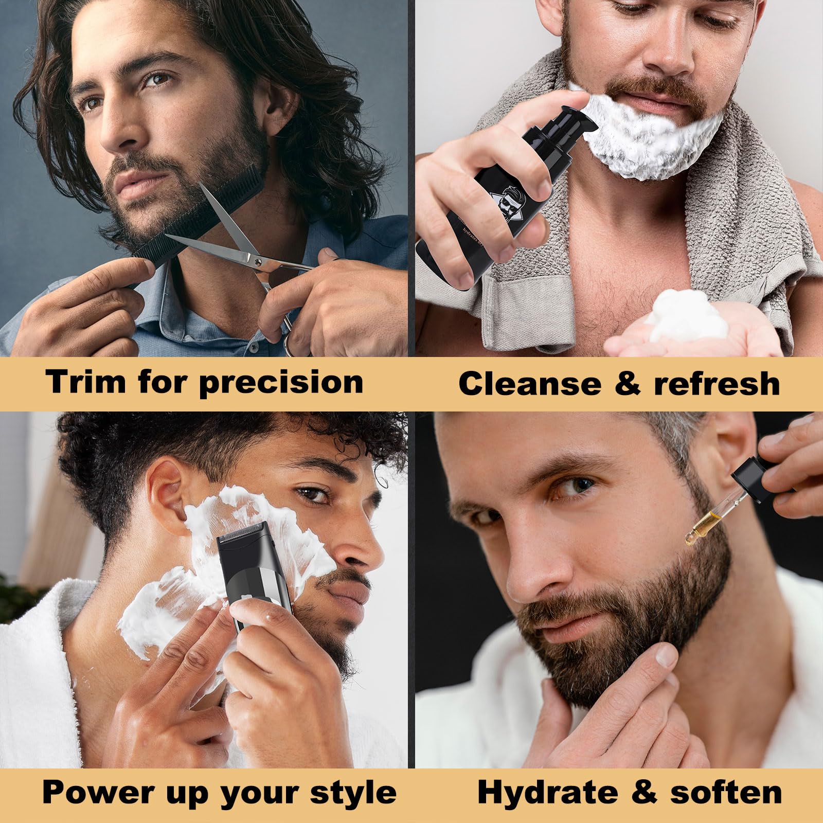 Hair & Beard Advent Beauty Calendar 2025 for Men Grooming Kit, 24 Days Christmas Countdown Calendar with Electric Trimmer Kit & Beard Care Kit for Men, Creative Gifts for Father Dad Husband Boyfriend - Medaid International
