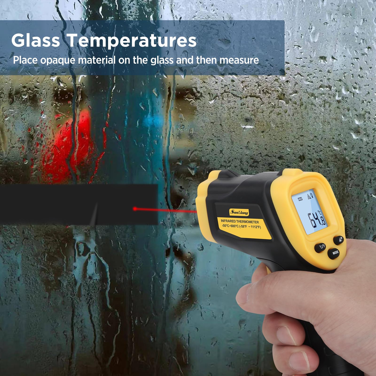 Sanliang Infrared Thermometer Laser Temperature Gun -58℉ to 1112℉ with Adjustable Emissivity & Max and Min Measure Laser Digital IR Thermometer Gun Temp IR Surface Tool Heat Temp Gun for Cooking. - Medaid International