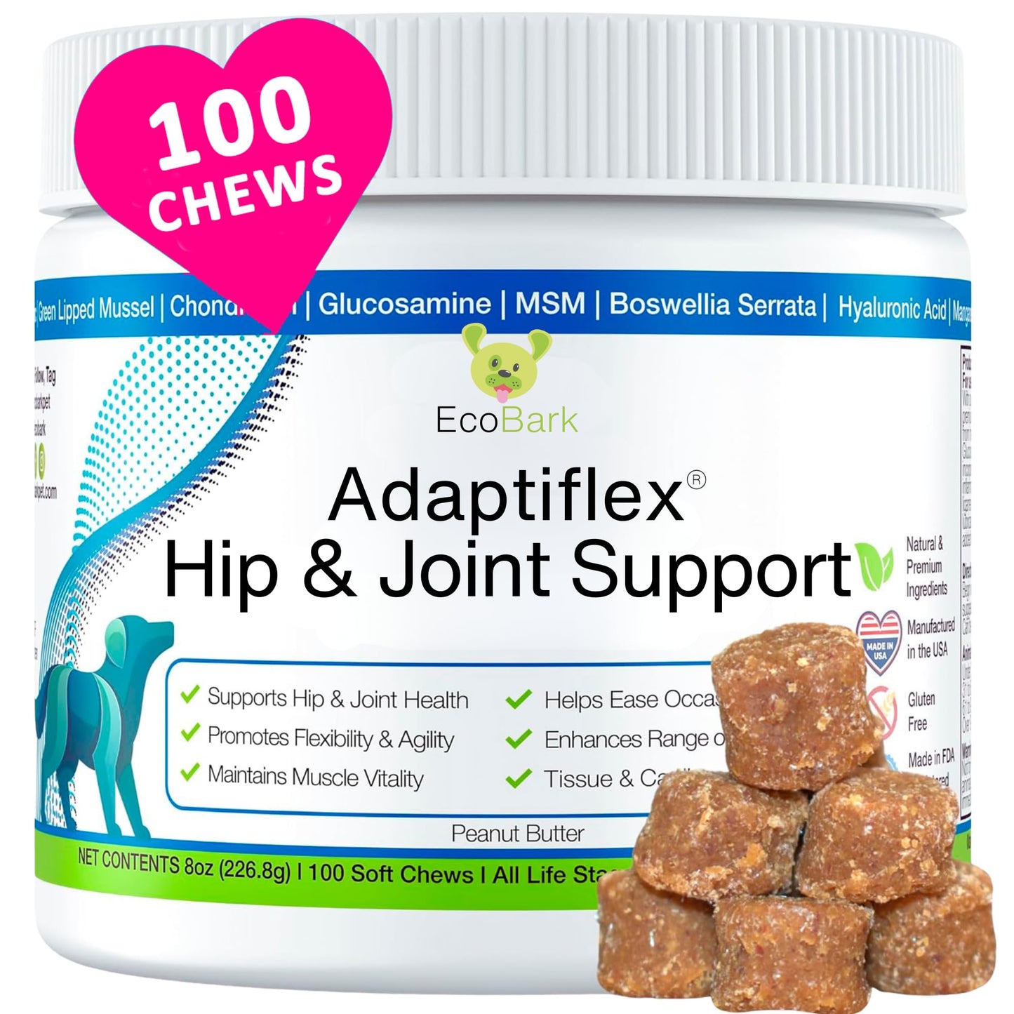 EcoBark Adaptiflex Hip and Joint Formula (Peanut Flavor)