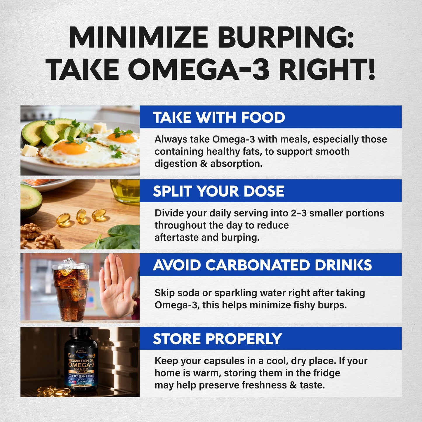 Omega 3 Fish Oil 3600 mg - Omega 3 Supplement | EPA & DHA - Heavy Metals Free - Heart, Brain & Joint Support - Purified Fish Oil for Men & Women - Lemon Flavored - Made in USA, 90 Softgels - Medaid International