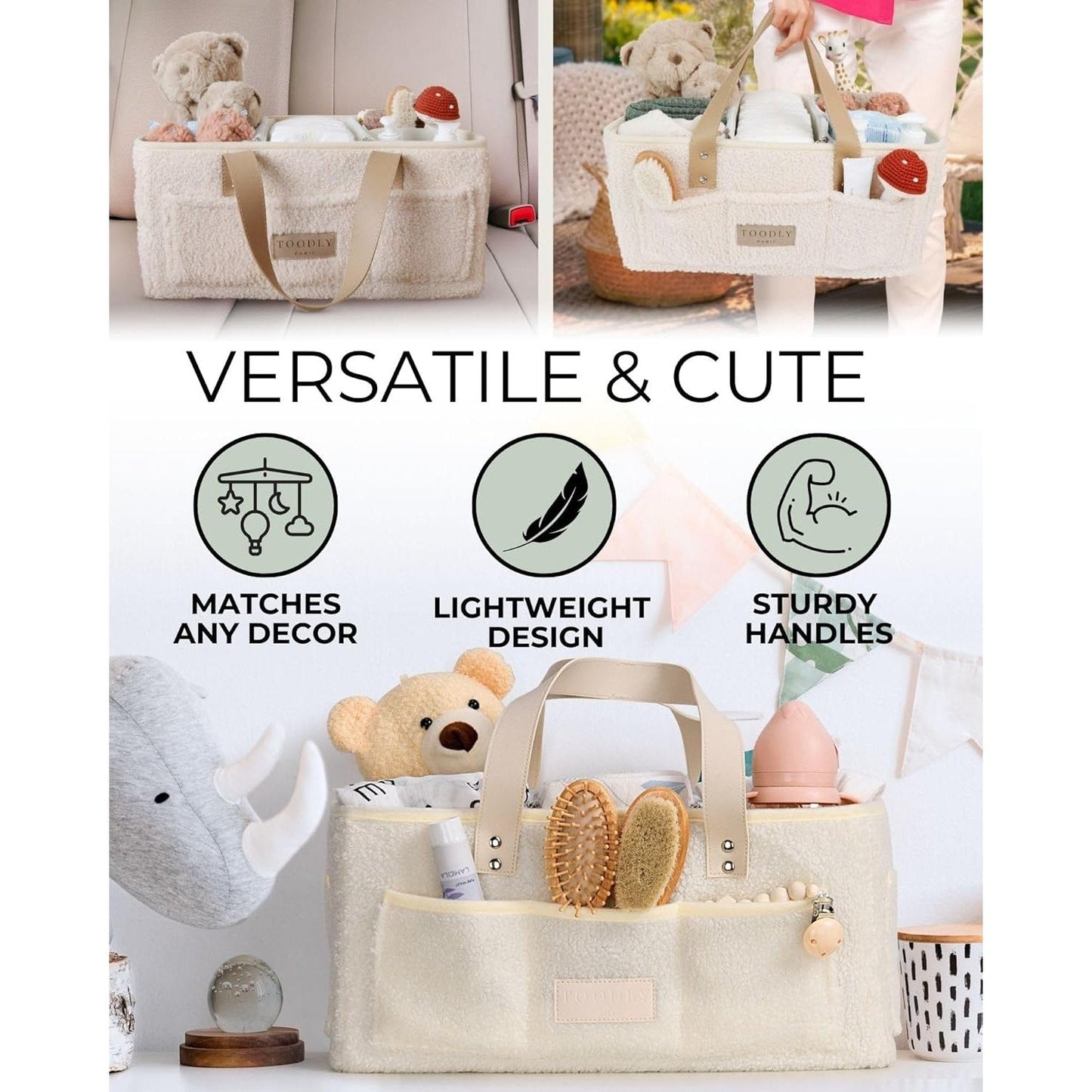 Little Baby Diaper Caddy Basket - Teddy