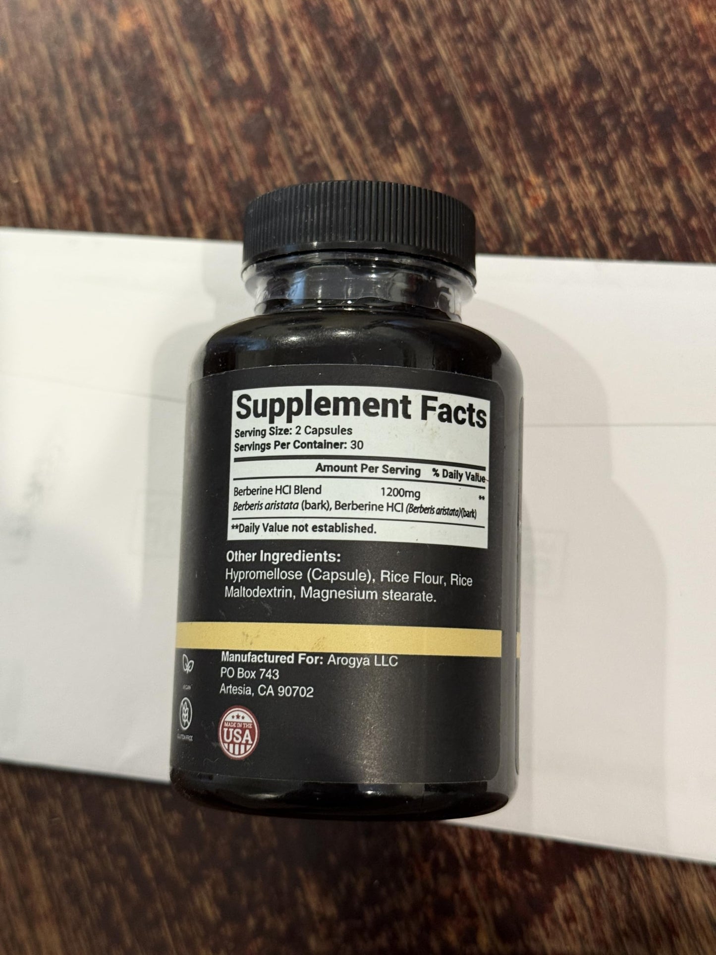 Yogic Berberine Supplement - Berberine 1200mg Per Serving - Berberine HCI - 60 Capsules - Medaid International