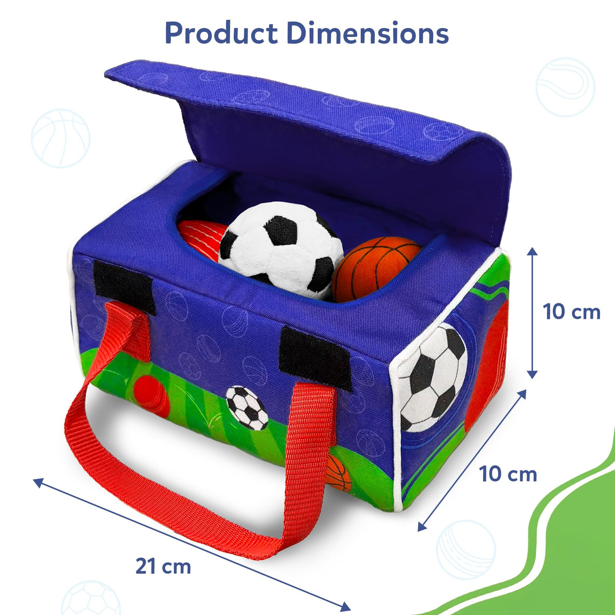 Skillmatics Plush Sports Bag Playset (3 Pc) – Soft Sensory Balls