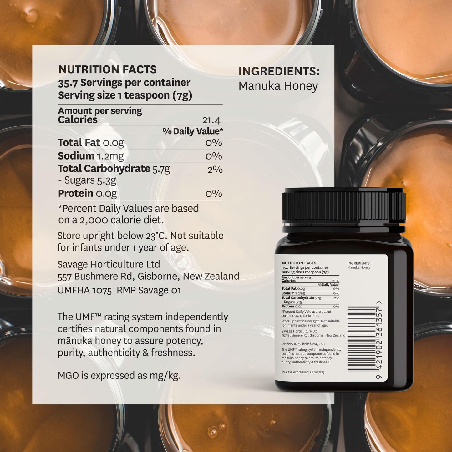 WildCape Manuka Honey Certified UMF 15+/MGO 514+ - 100% Pure, Raw, Unpasteurized, Non-GMO, Made in New Zealand - 8.8 oz (Pack of 1) - Medaid International