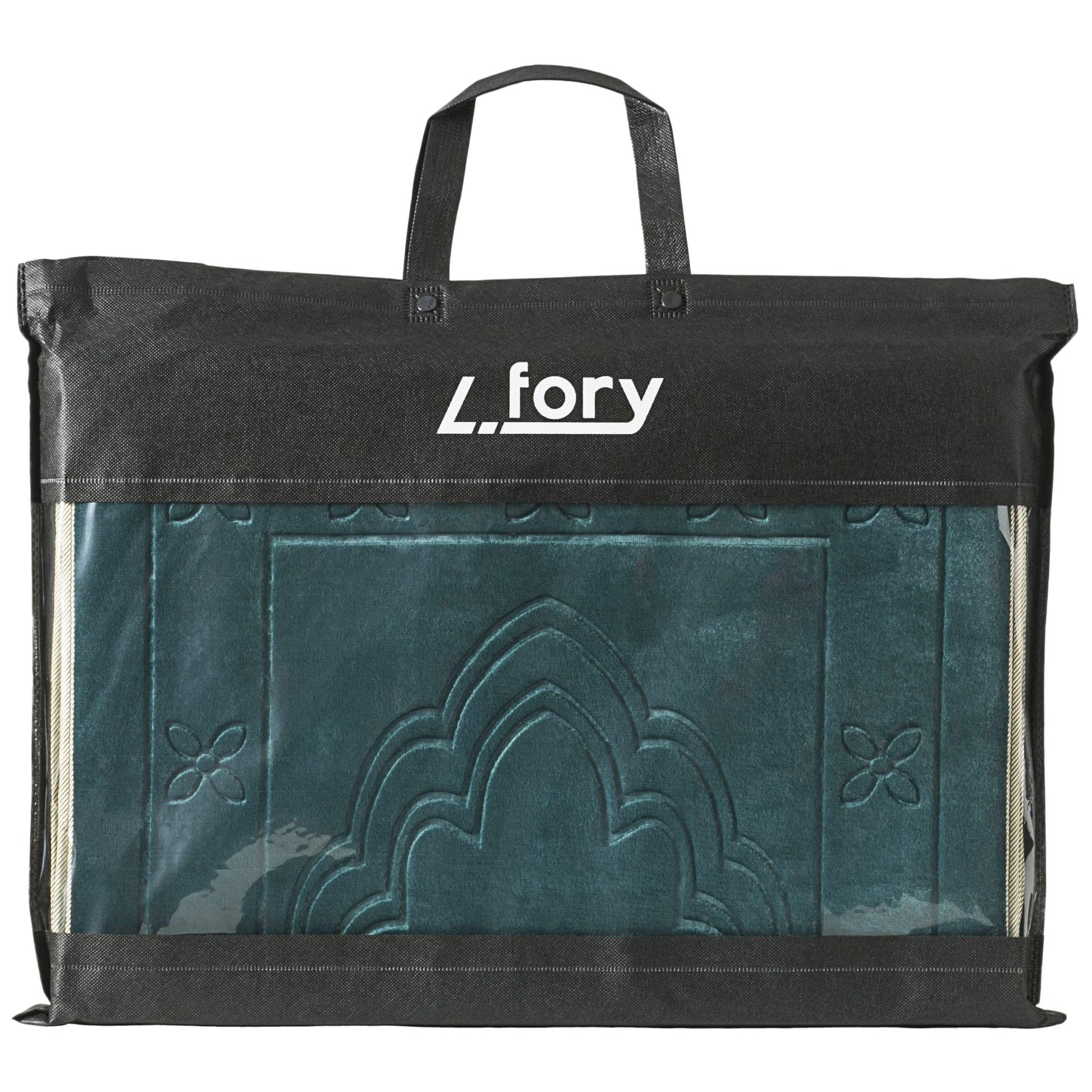 L.FORY Prayer Rug with Back Support/Foldable Meditation Floor Chair & Carrying Pocket (Dark Green) - Medaid International