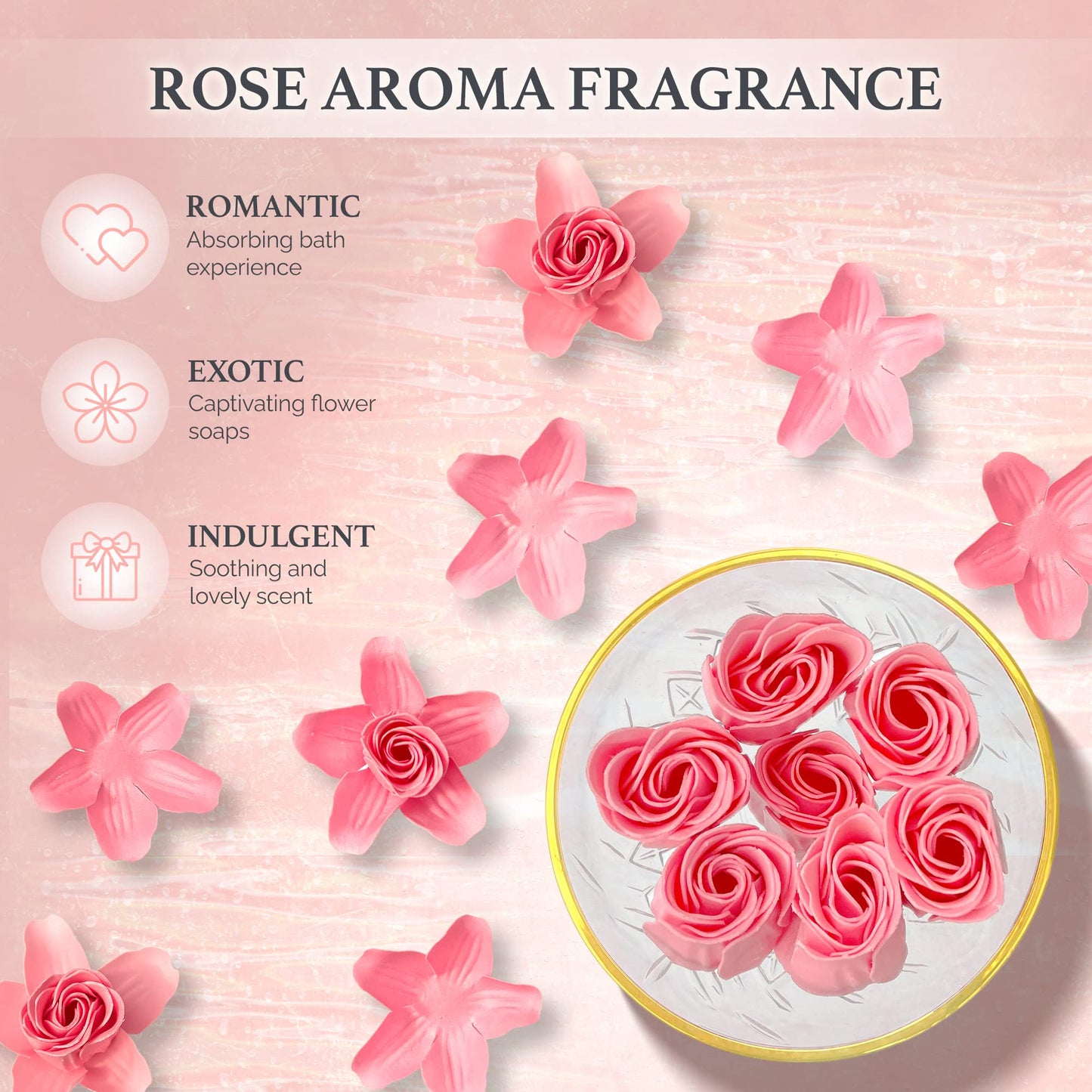 Empire Scented Candles & Bath Bombs Set, Gifts for Women, Birthday Gifts for Her, 20pcs Set Gifts for Her, Birthday Gift for Women with Rose Scented Soap Flowers - Medaid International