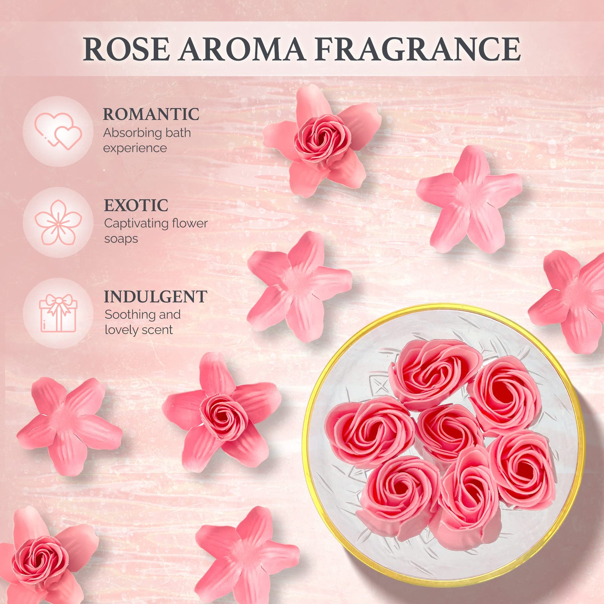 Empire Scented Candles & Bath Bombs Set, Gifts for Women, Birthday Gifts for Her, 20pcs Set Gifts for Her, Birthday Gift for Women with Rose Scented Soap Flowers - Medaid International