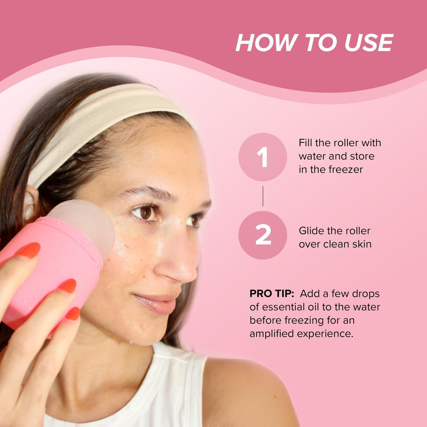 Skin Gym Ice Roller for Face, Depuffing & Cooling Tool, Minimizes Pores & Soothes Skin, Cold Therapy for Glowing Complexion - Medaid International