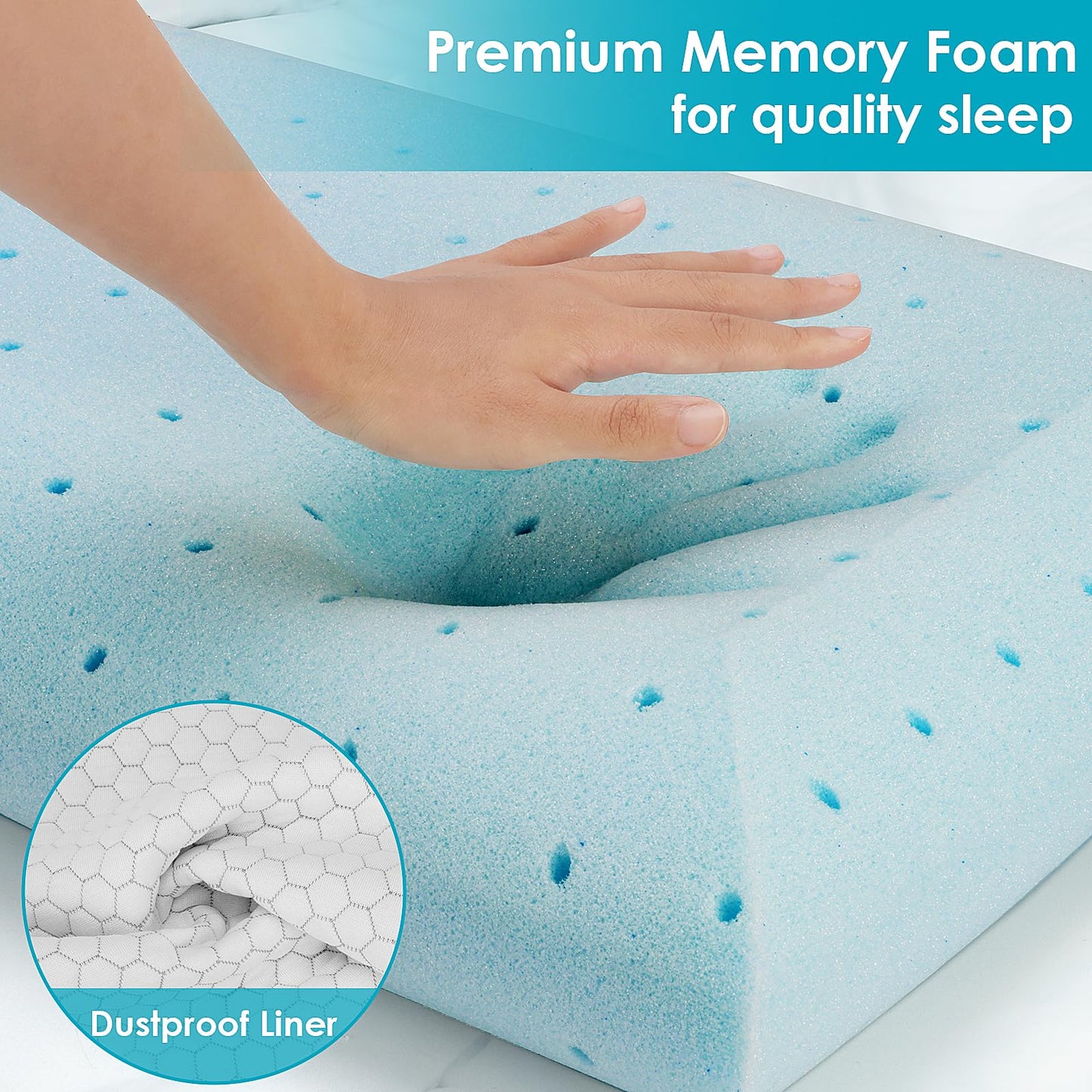 CushyOasis Memory Foam Pillows for Side, Back and Stomach Sleepers, Bed Pillow with Washable Cover and Breathable Mesh, Bed Pillow for Sleeping Standard Size (Grey) - Medaid International