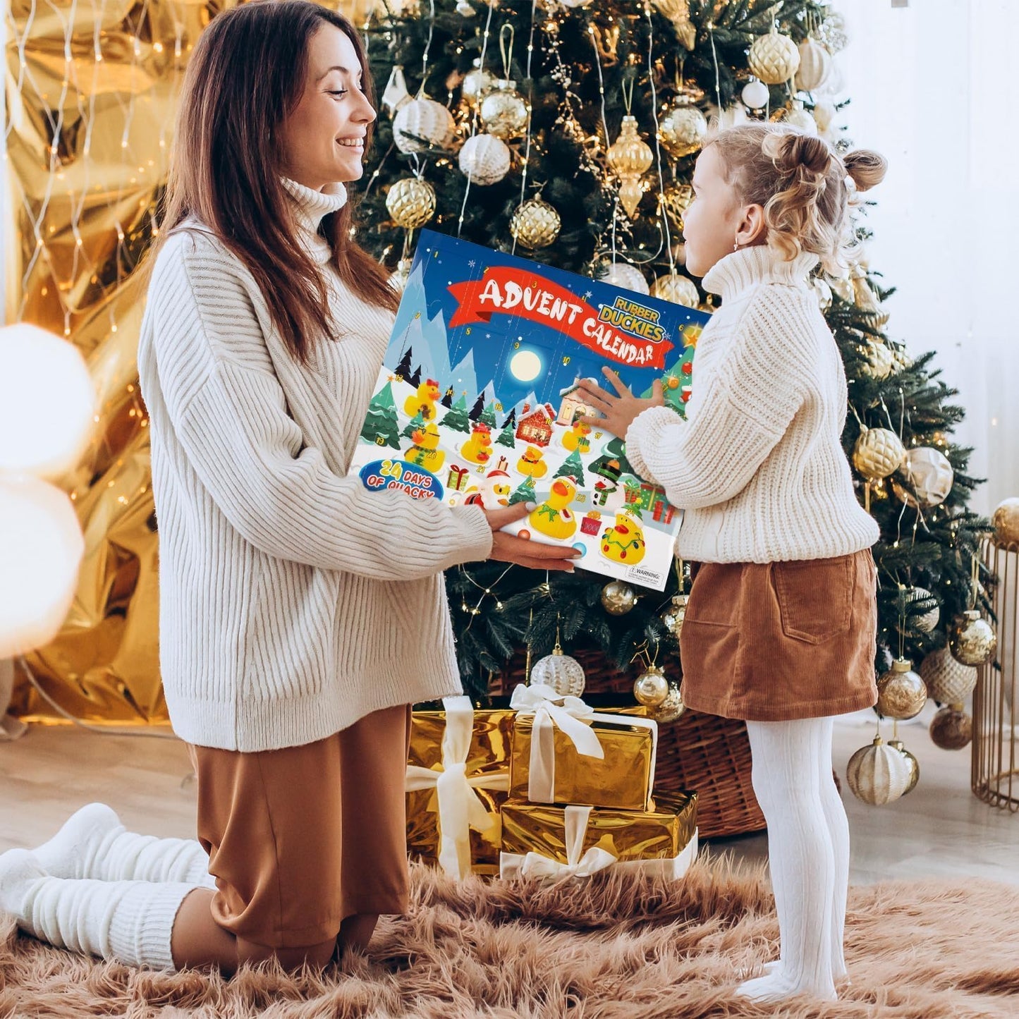 2025 Advent Calendar Christmas Ducks - 24pcs Rubber Duck Advent Calendar 24 Days of Christmas Countdown Toys for Xmas Party Favors Kids Toddlers - Medaid International