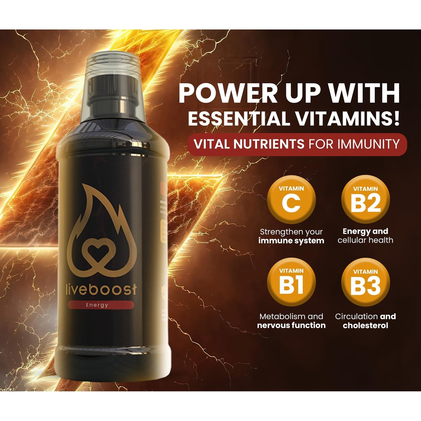LIVEBOOST - Fast Acting for Men and Woman - Female & Male Supplement, Natural Ingredients, Supports Energy and Circulation, Enhances Wellsness - 480ml - Medaid International