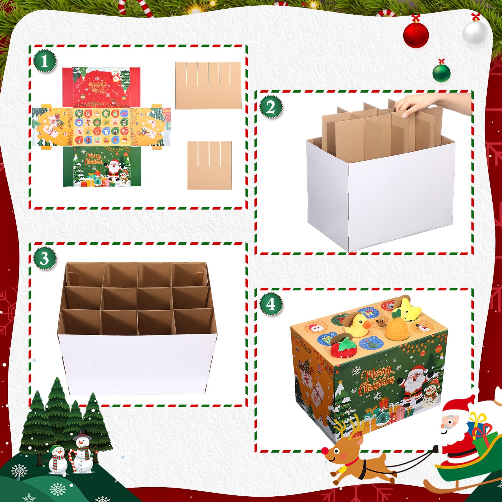 AmazingSpark 12 Days Christmas Empty Advent Calendar to Fill, Advent Countdown Gift Box DIY 2026 Christmas Calendar Cardboard Number Boxes for Wrap Gift Xmas Holiday Decoration - Medaid International
