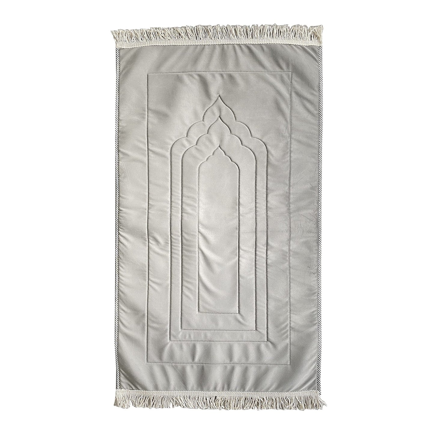 Prayer mat/rug Extra Large soft thick Muslim Mat Turkish Prayer Mats Non Slip prayer rug with free tasbeeh (E-Grey) - Medaid International