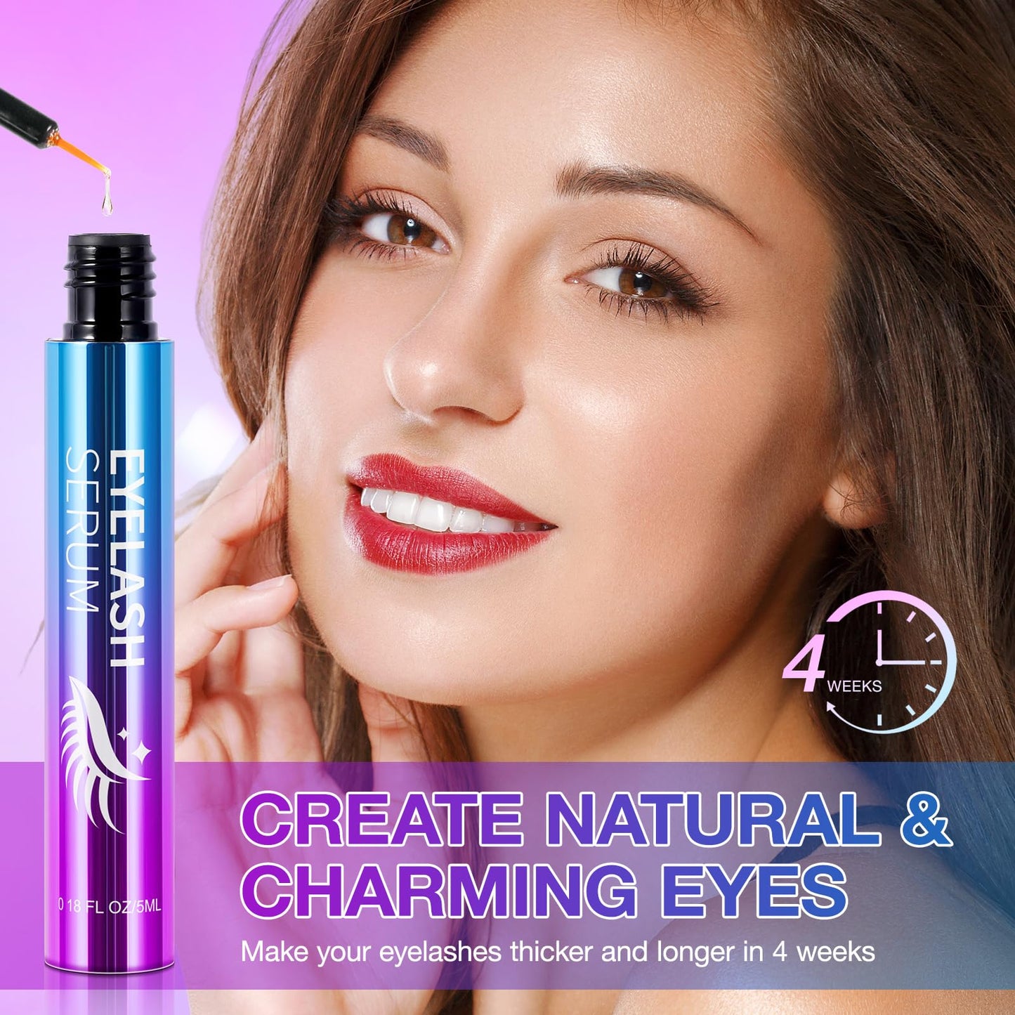 Advanced Eyelash Growth Serum for Longer, Fuller and Thicker Lashes in a Month - Women's Lash Enhancer (5ml) - Medaid International