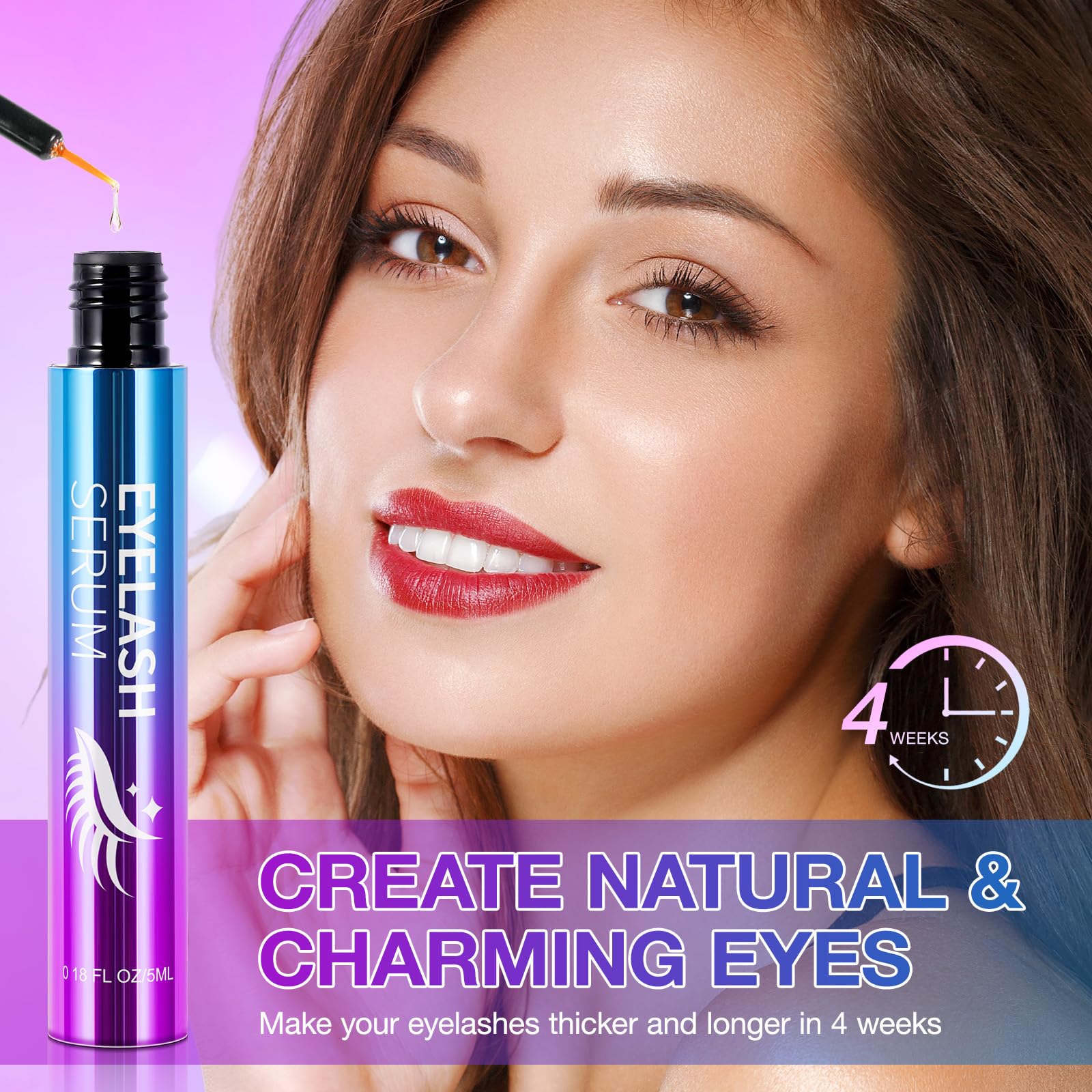 Advanced Eyelash Growth Serum for Longer, Fuller and Thicker Lashes in a Month - Women's Lash Enhancer (5ml) - Medaid International