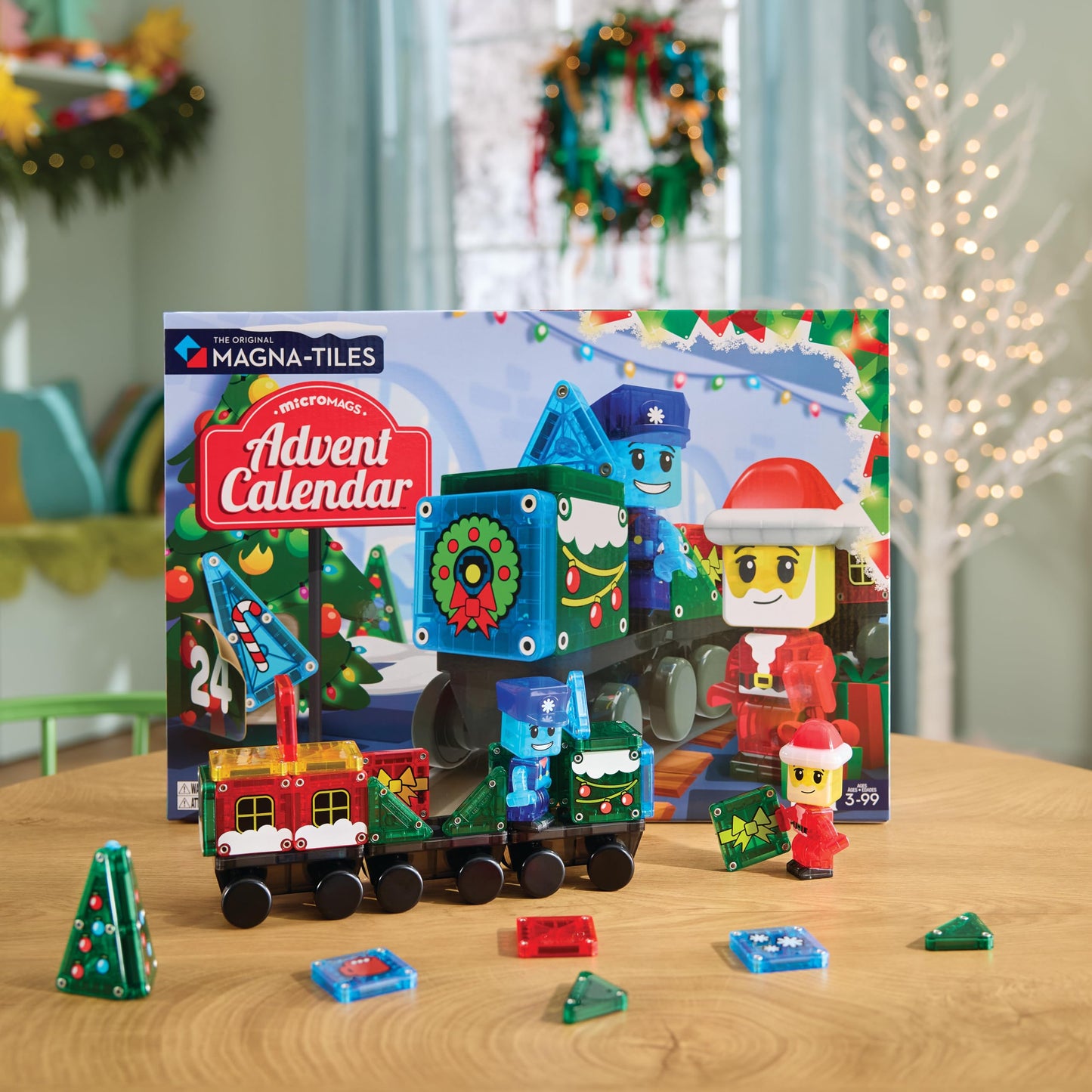 MAGNA-TILES microMAGS Advent Calendar 34-Piece Magnetic Construction Set, The Original Magnetic Building Brand - Medaid International