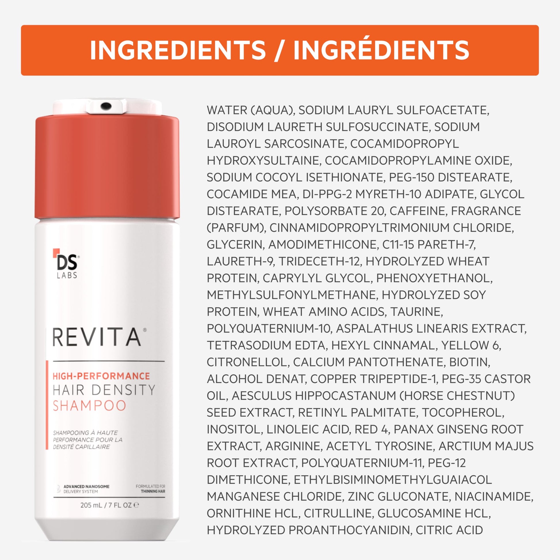 DS Labs Revita Shampoo, 205 mL – Scalp Refreshing Cleanse for Fuller Looking, Volumizing, Lightweight Hydration, Sulfate & Silicone Free, Color Safe, For Men & Women - Medaid International